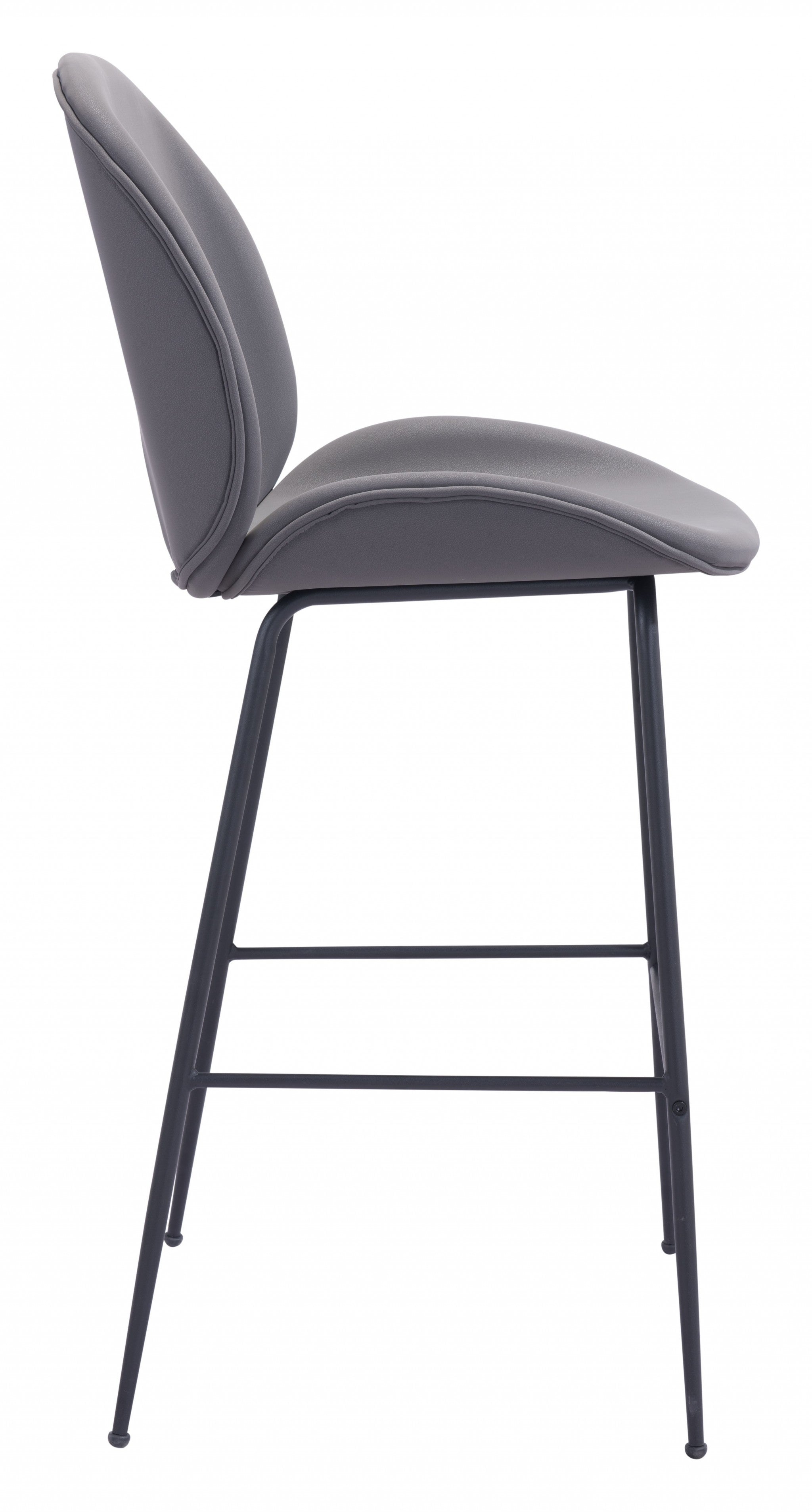 Contempo Gray Velvet Bar Height Chair