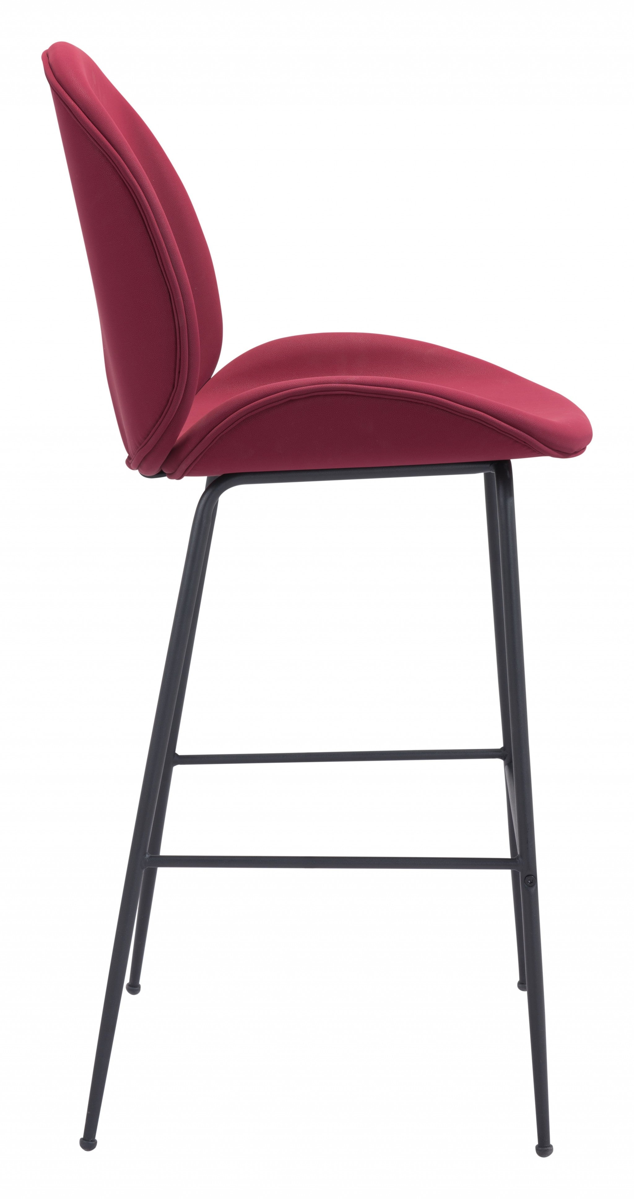 Contempo Red Velvet Bar Height Chair