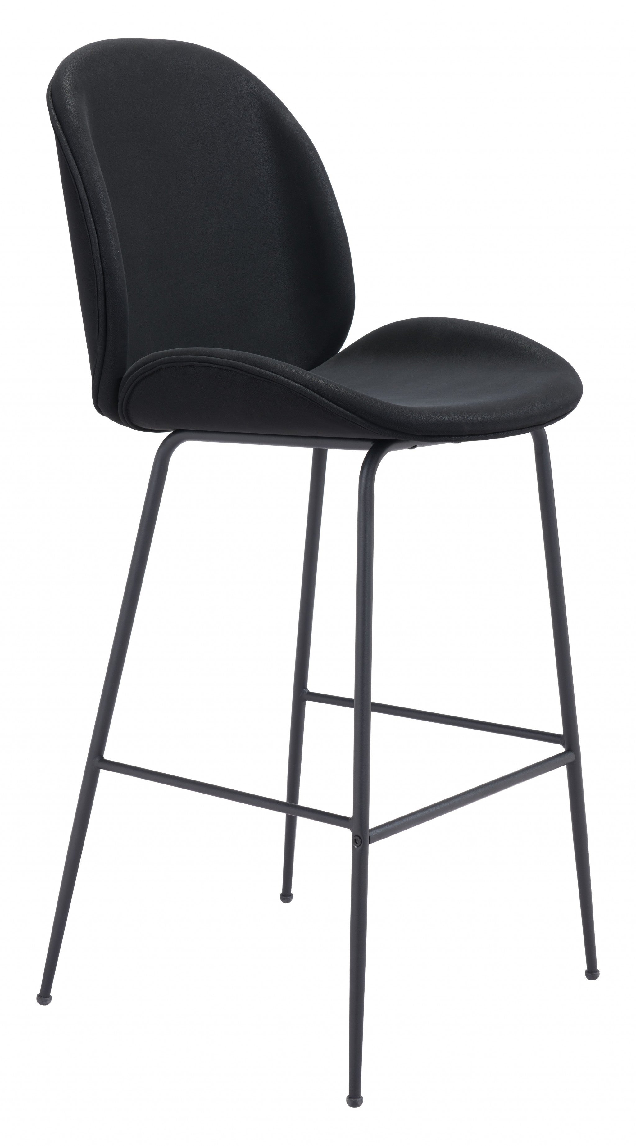 Contempo Black Velvet Bar Height Chair