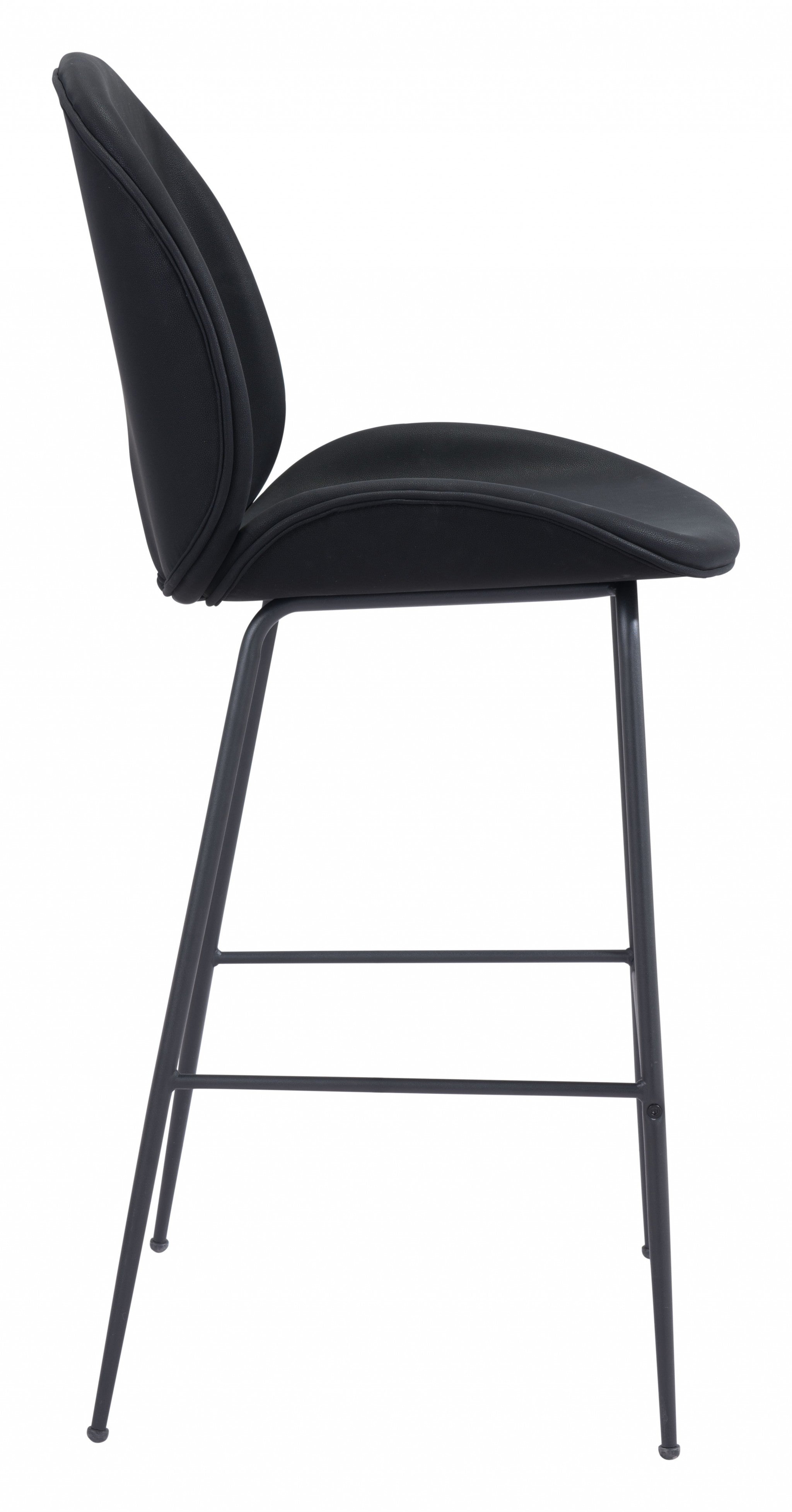 Contempo Black Velvet Bar Height Chair