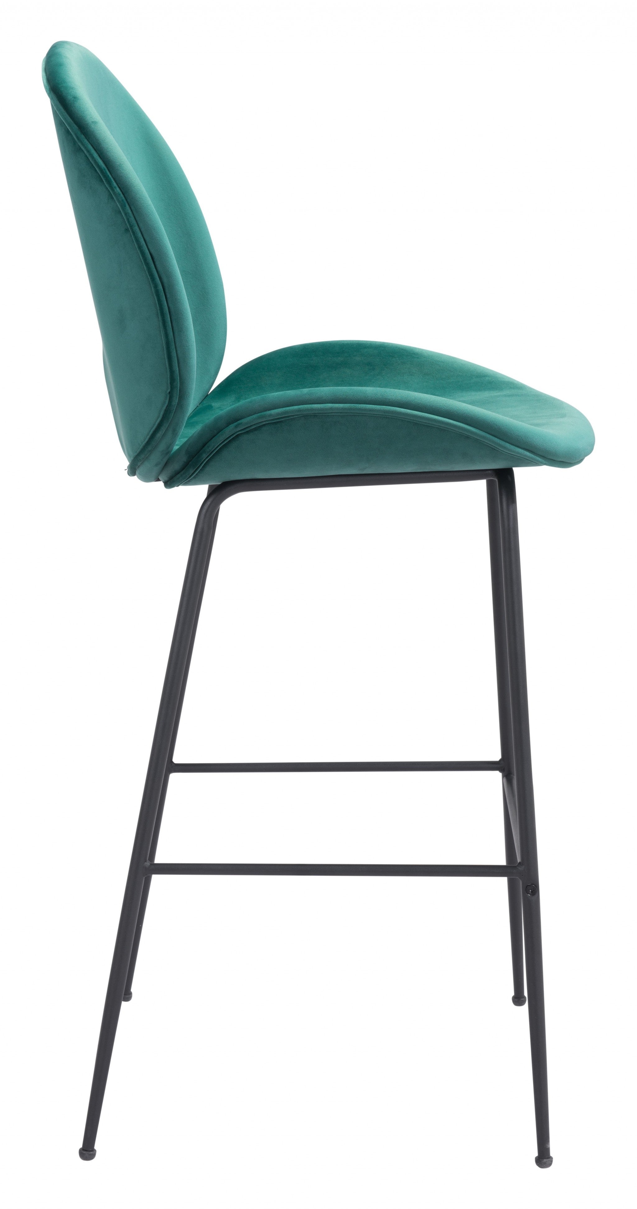 Contempo Emerald Green Velvet Bar Height Chair