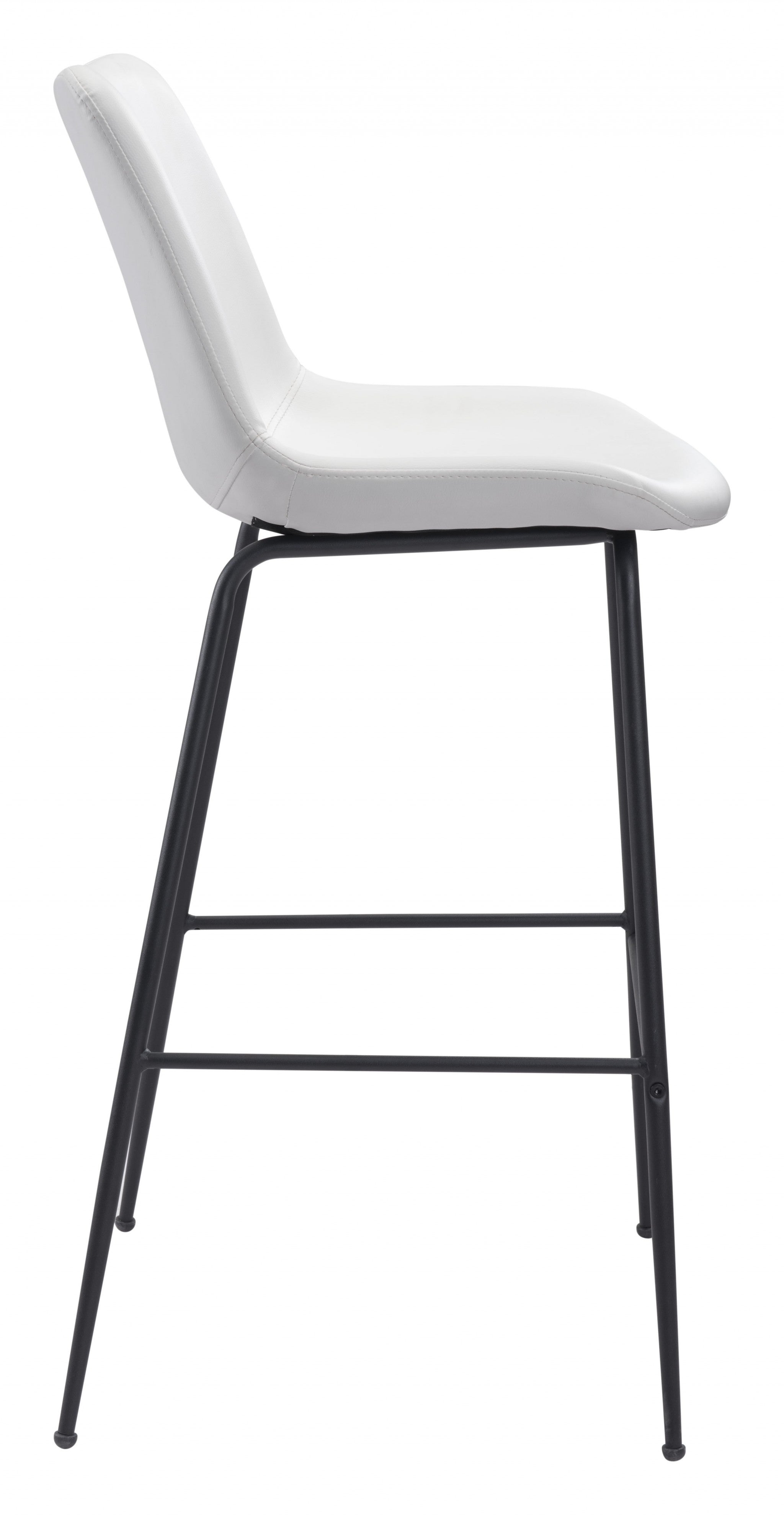 White and Black Top Shelf Modern Rugged Bar Chair