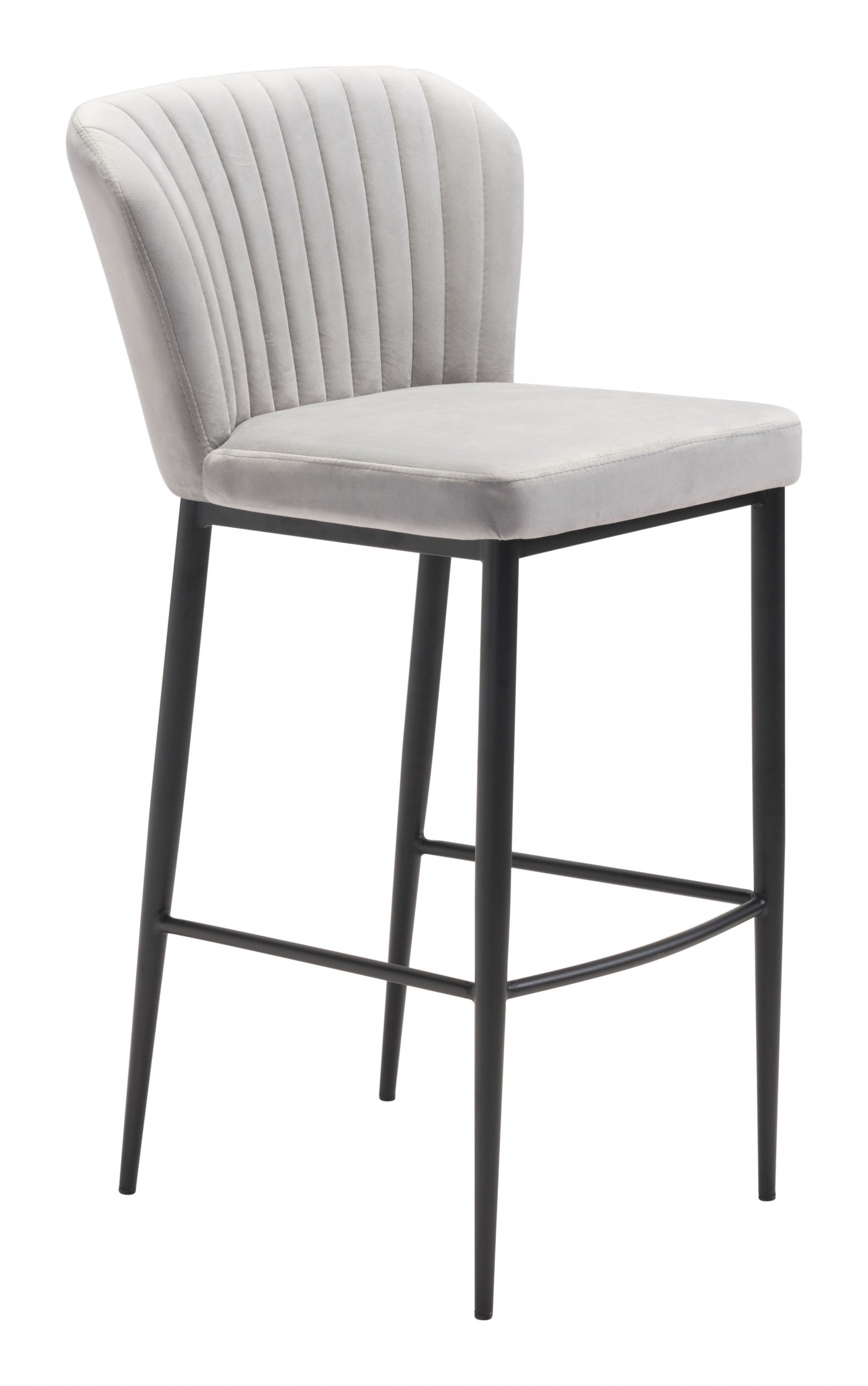 Set of Two Light Gray Sea Shell Bar Chairs