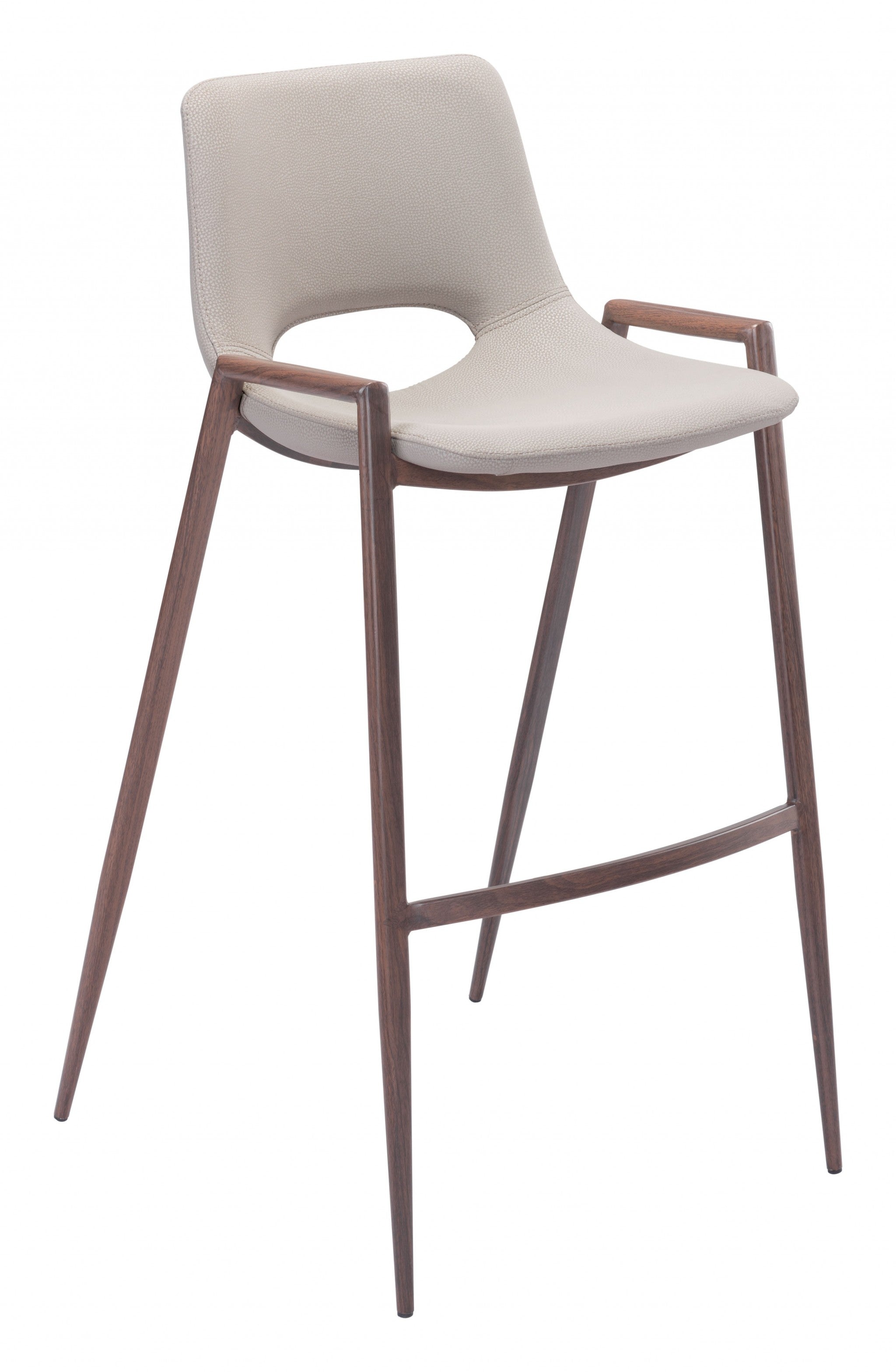 Set of Two Ivory Retro Modern Funk Bar Chairs