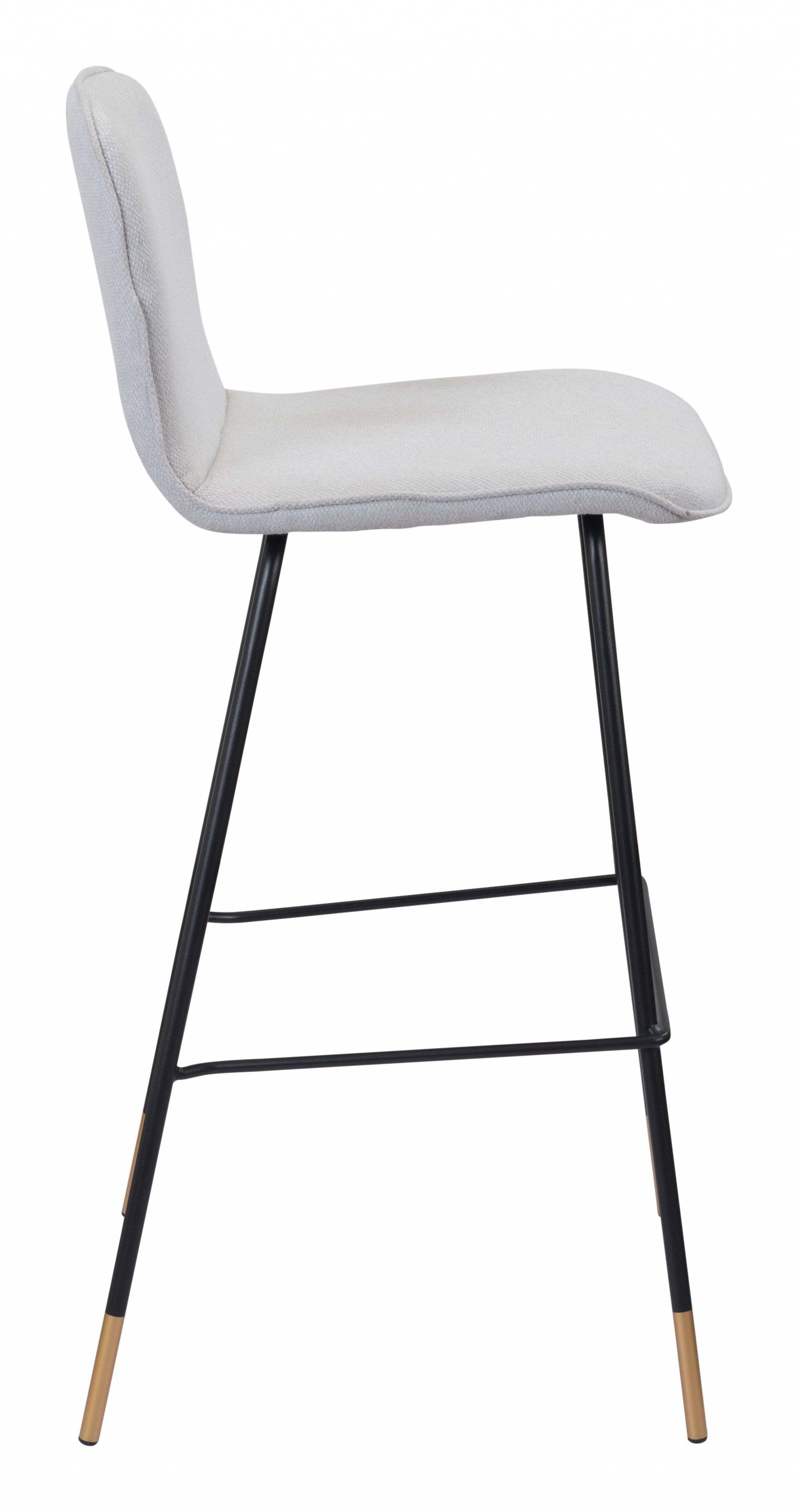 Light Gray and Black Comfy Modern Barstool