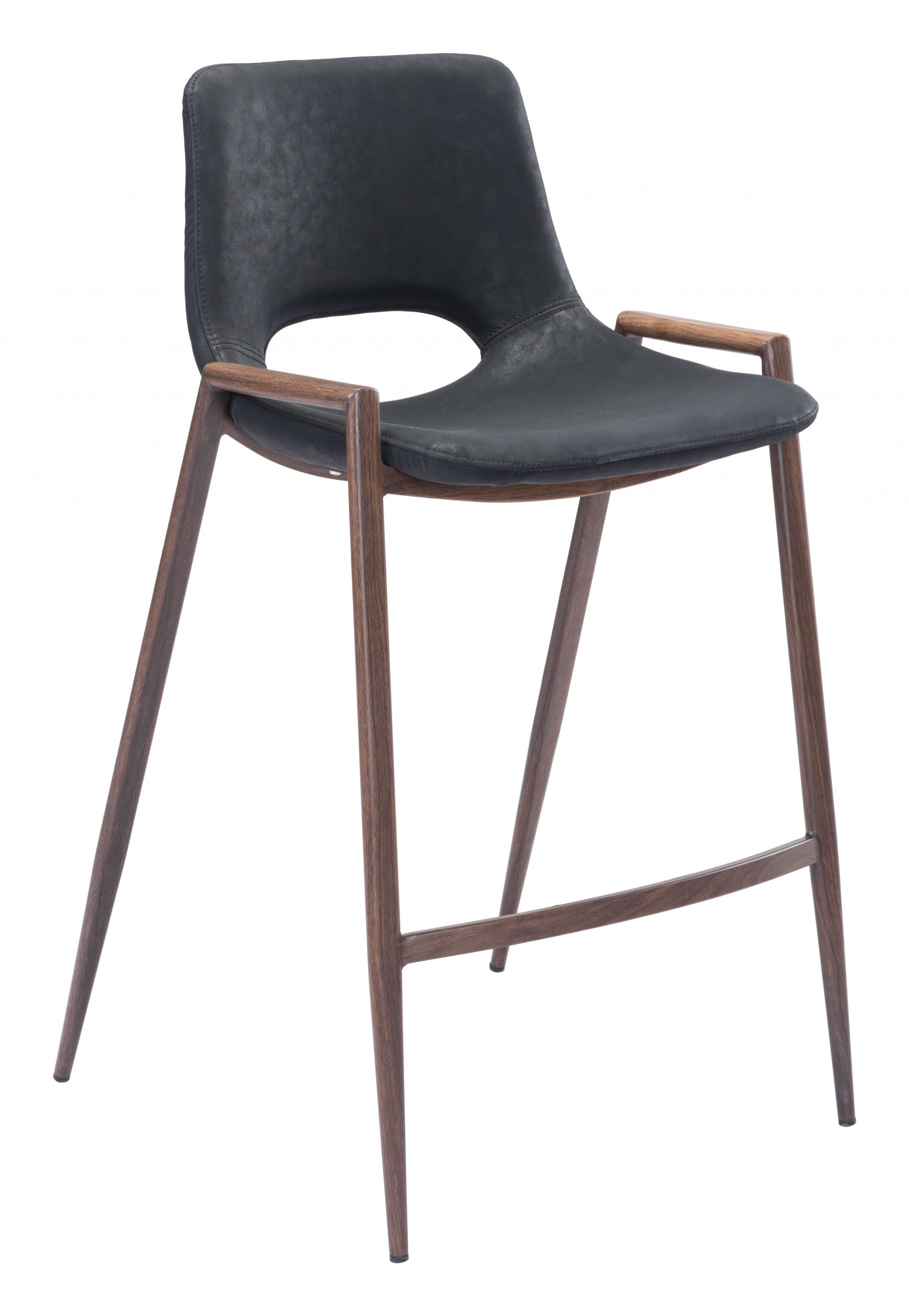 Set of Two Black Retro Modern Funk Counter Chairs