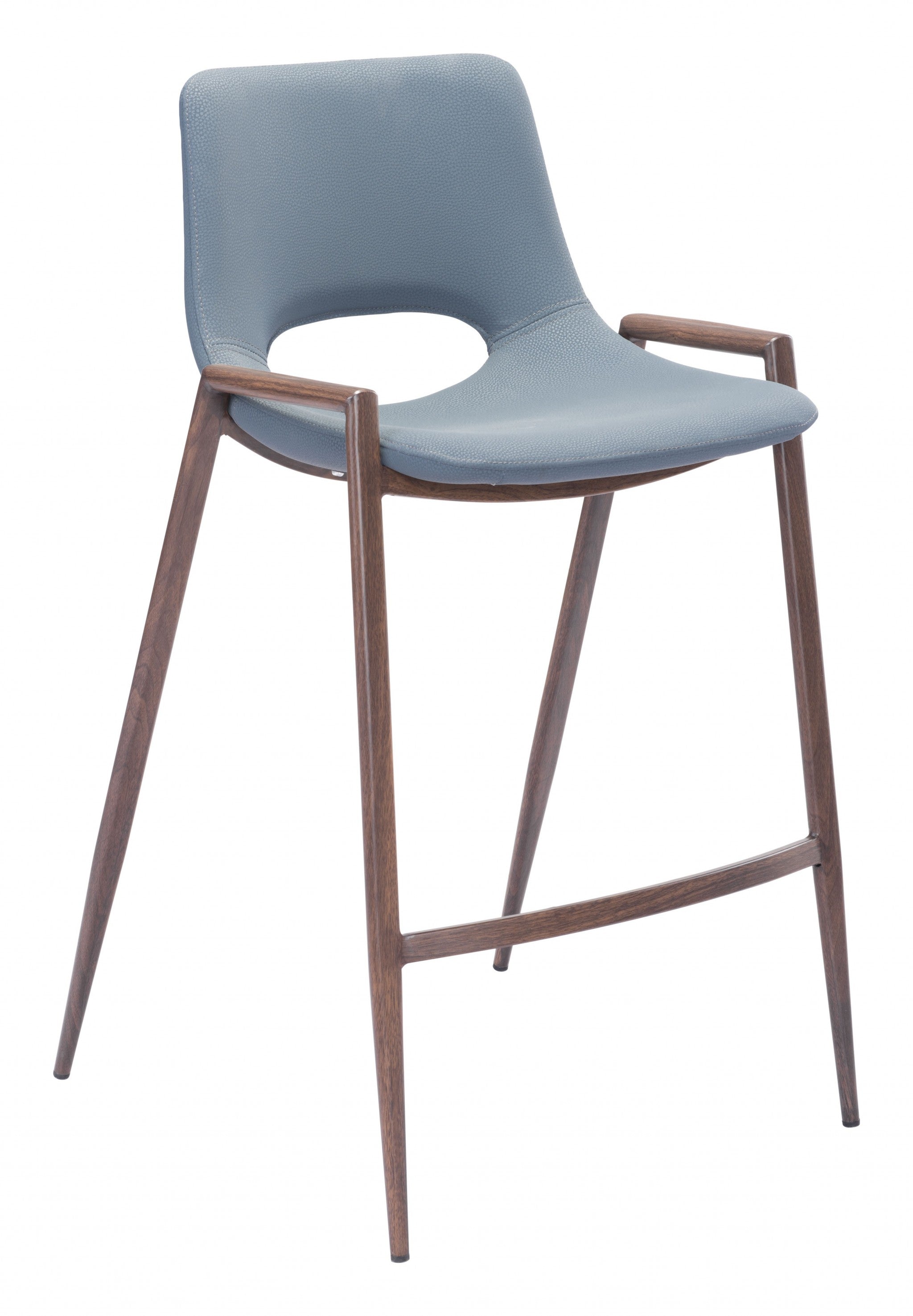 Set of Two Gray Retro Modern Funk Counter Chairs