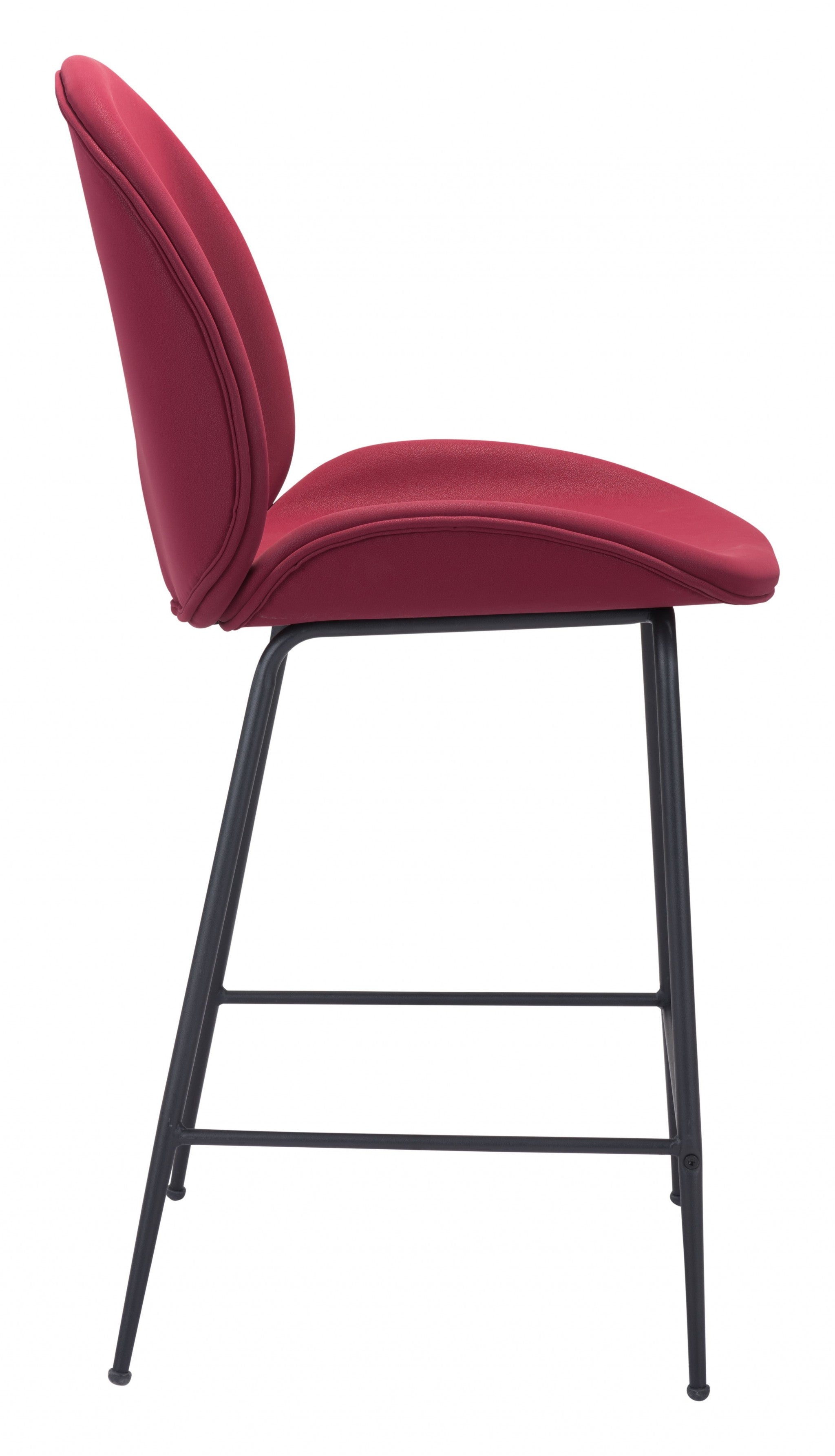 Contempo Red Velvet Counter Height Chair