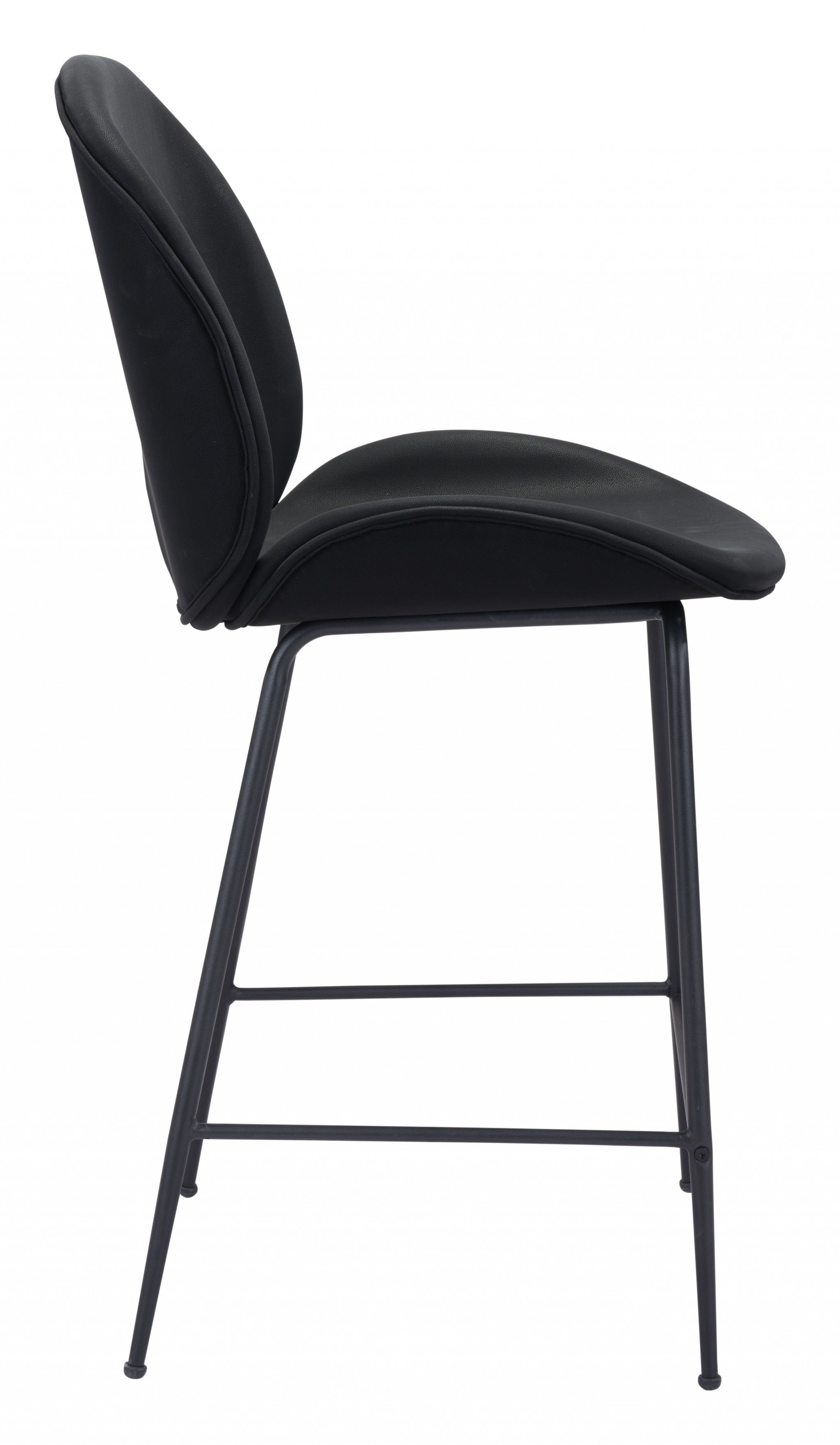 Contempo Black Velvet Counter Height Chair