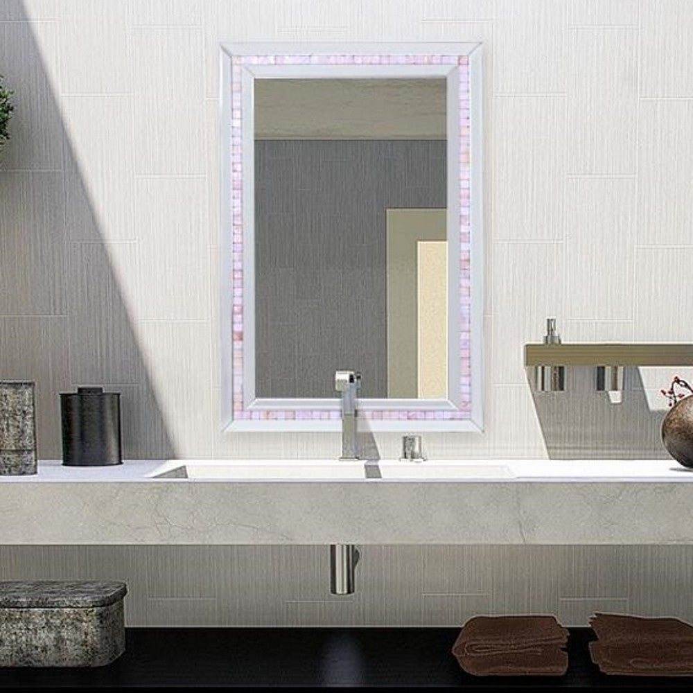 Silver Tiled Border Wall Mirror