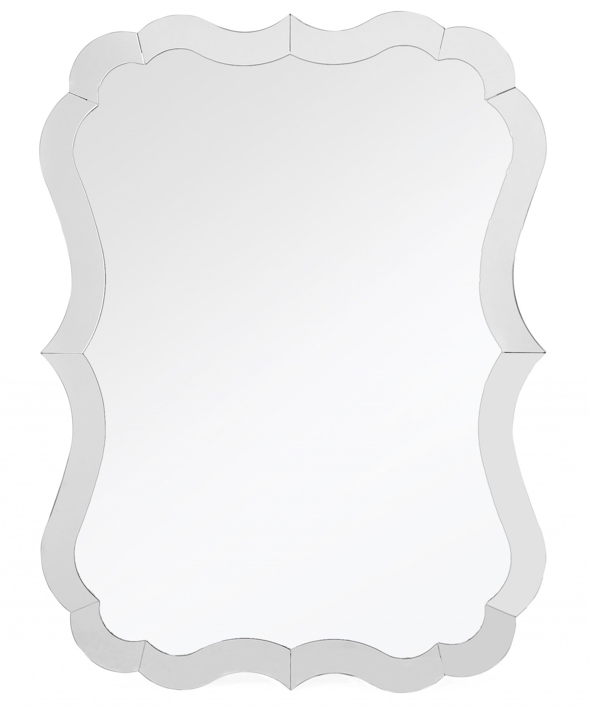 Scalloped Frameless Wall Mirror