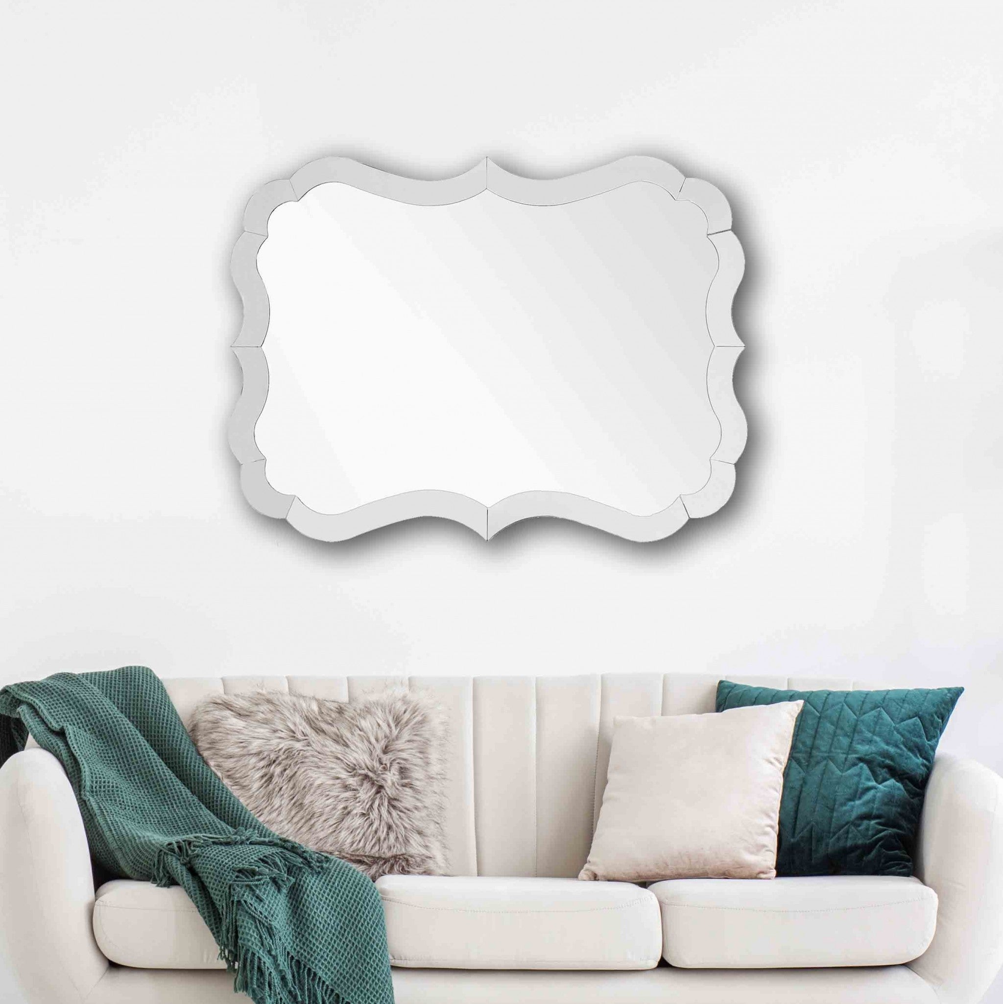 Scalloped Frameless Wall Mirror