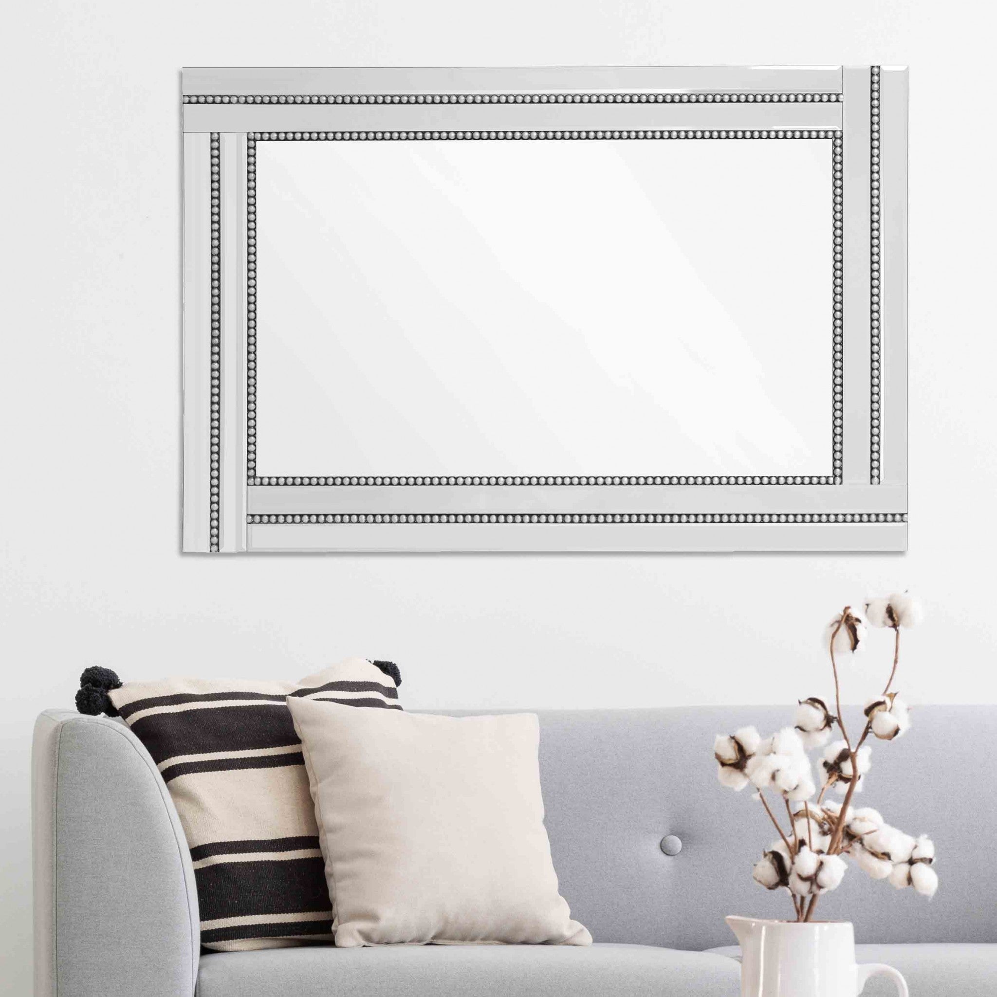 Silver Beaded Frame Mirror