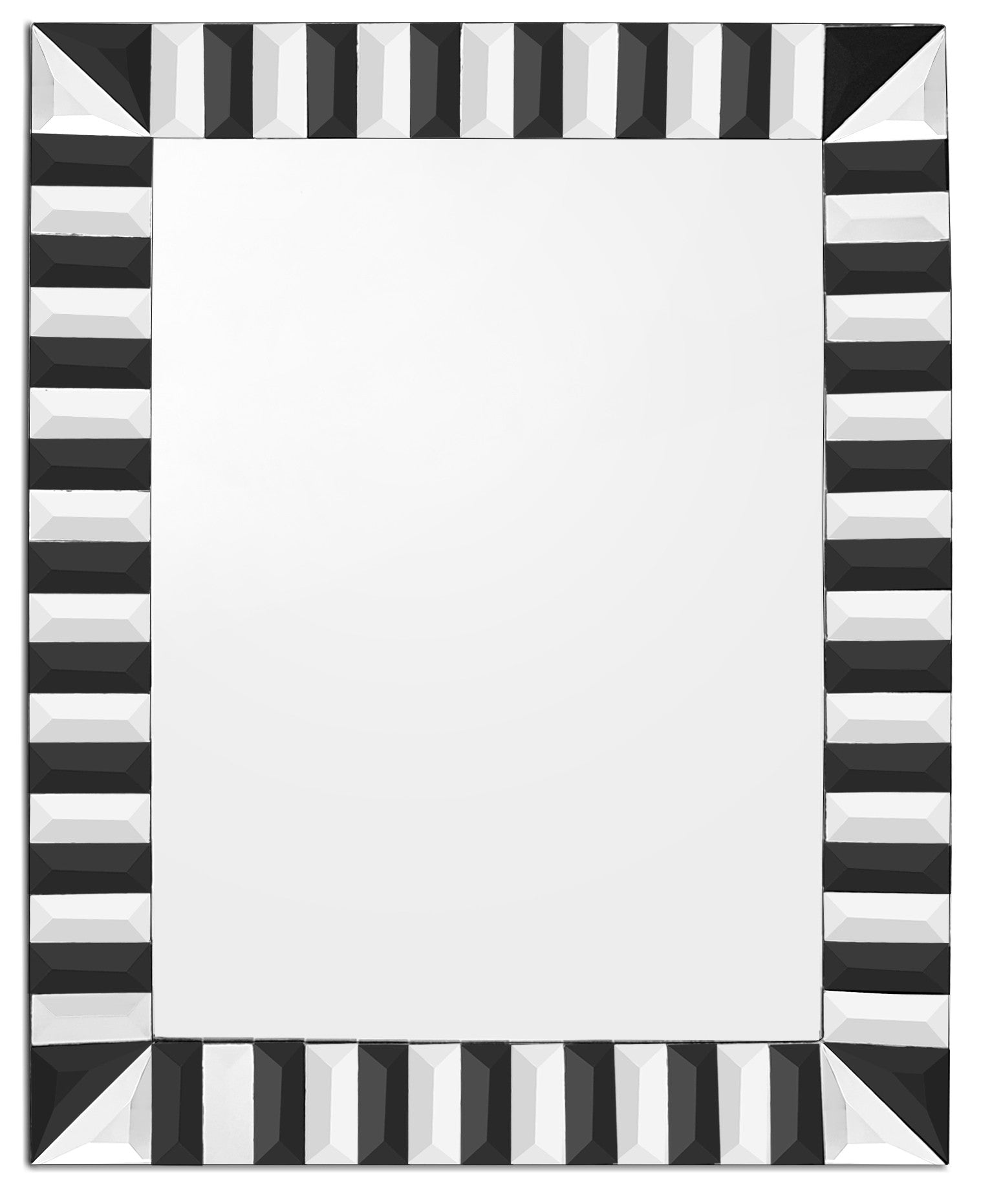 Black and White Striped Mirror