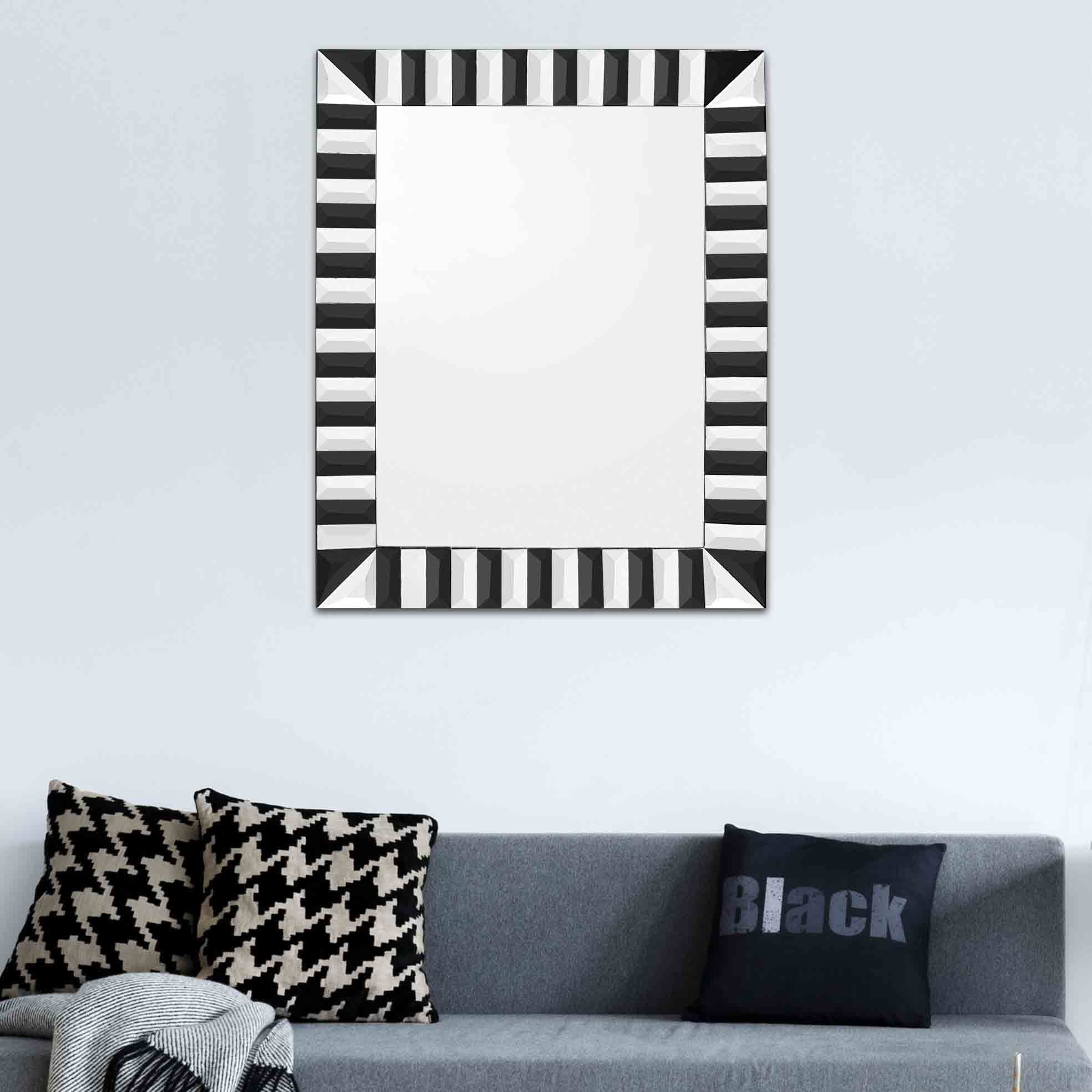 Black and White Striped Mirror