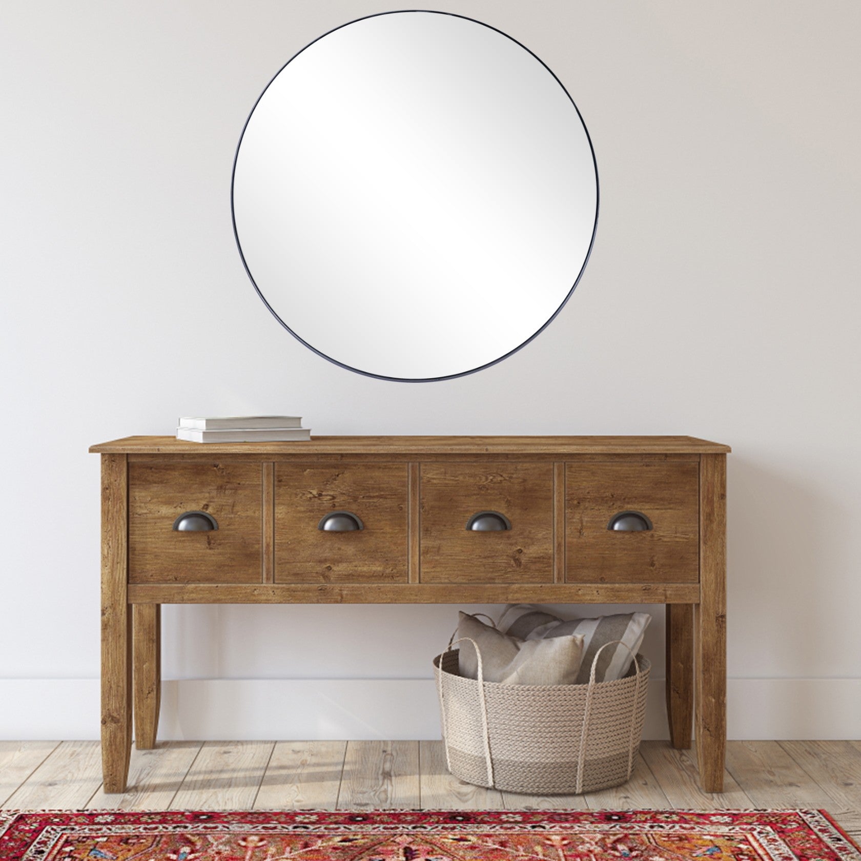 Clean and Chic Round Mirror