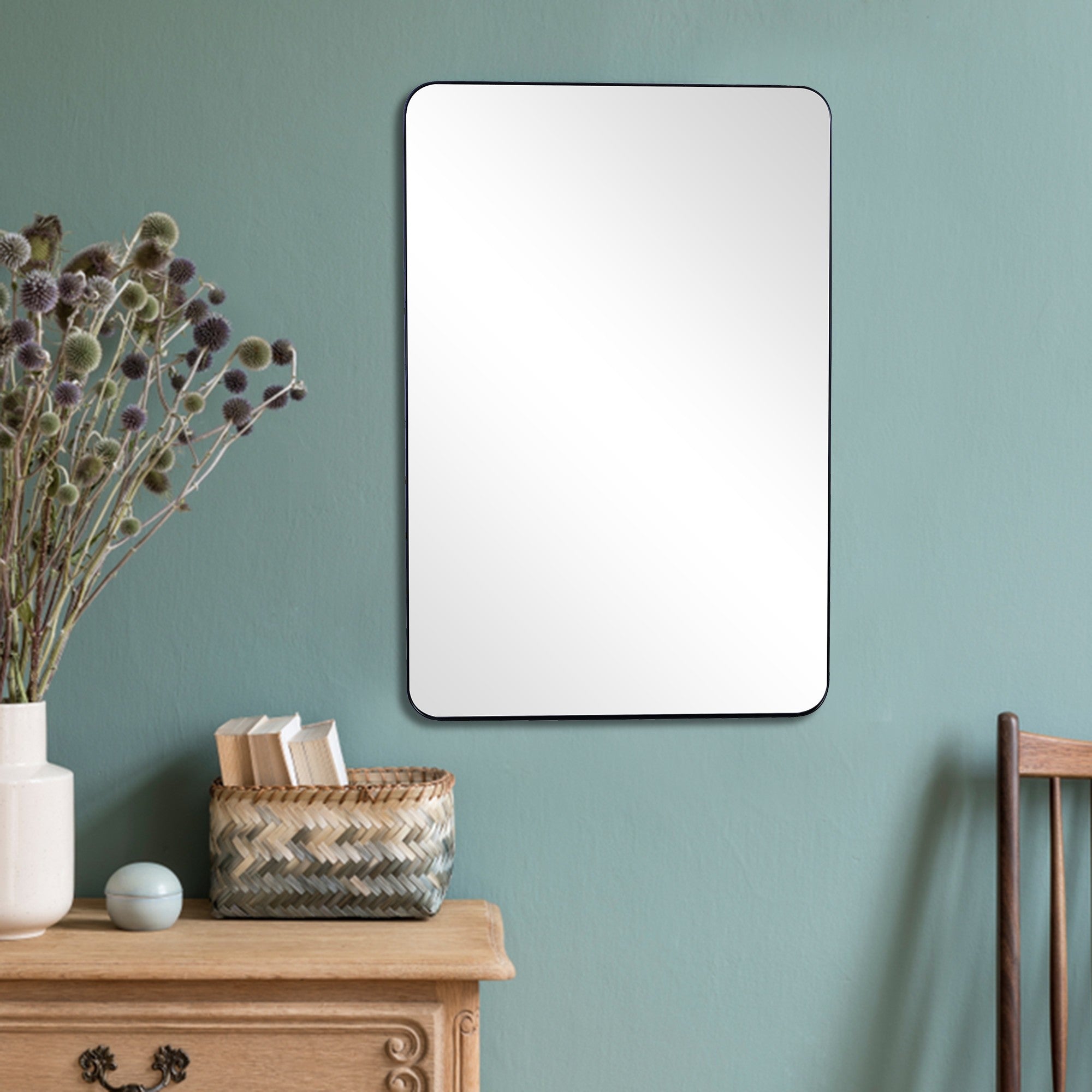 Rectangular Clean Metal Mirror