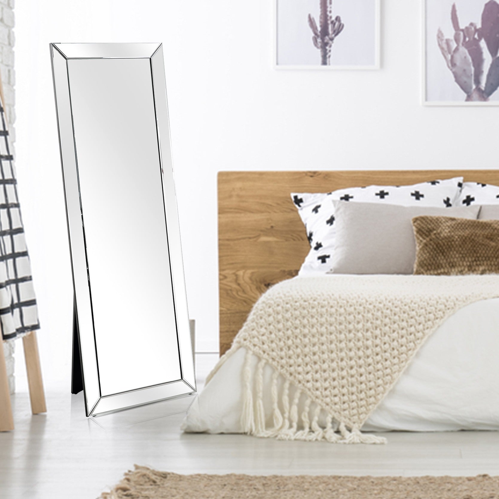 Silver Contemporary Full Length Mirror