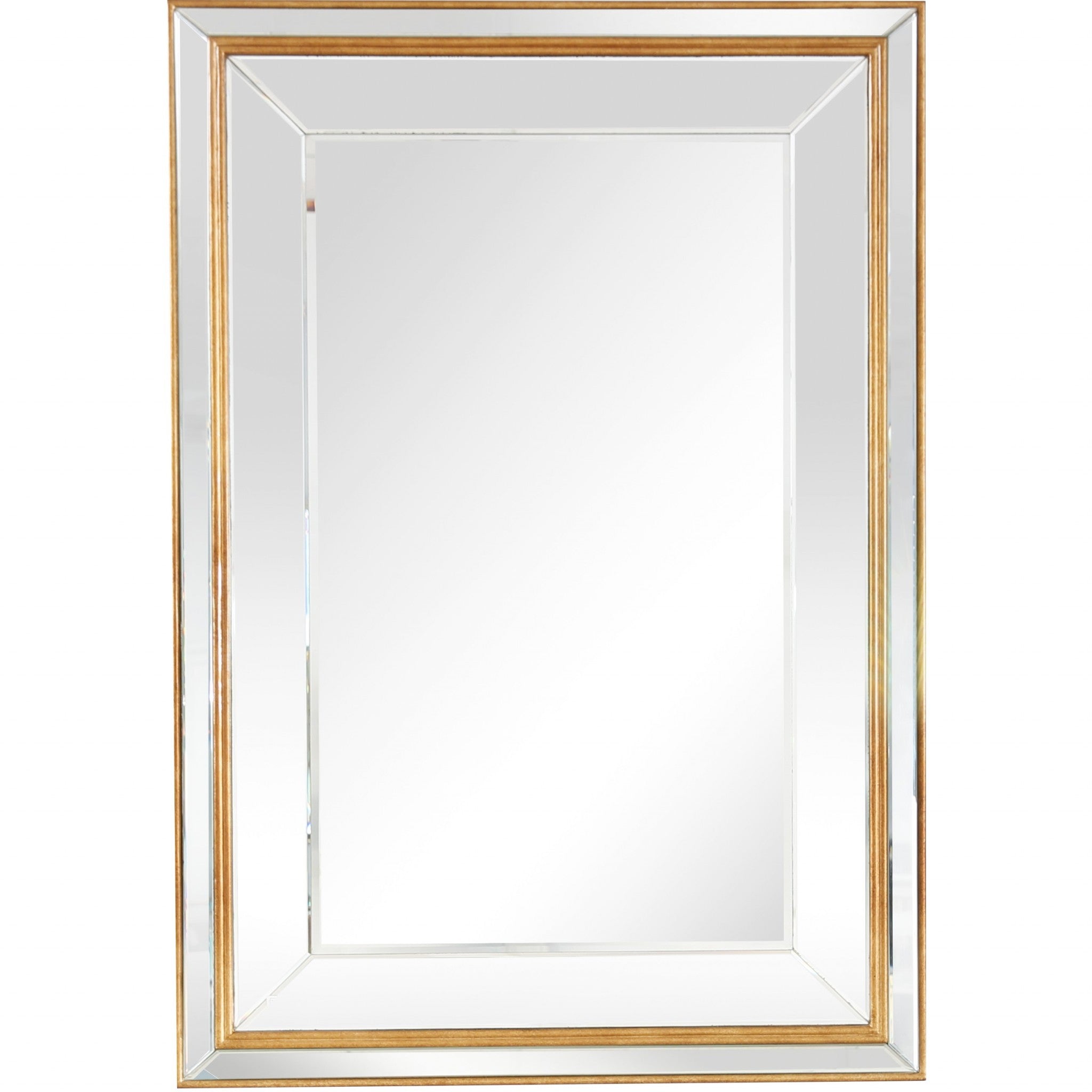 Antiqued Gold Finish Wall Mirror