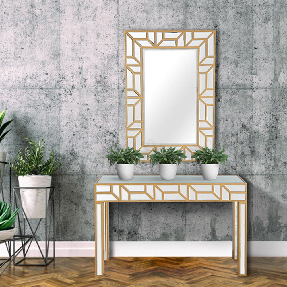 Gold Geometric Wall Mirror