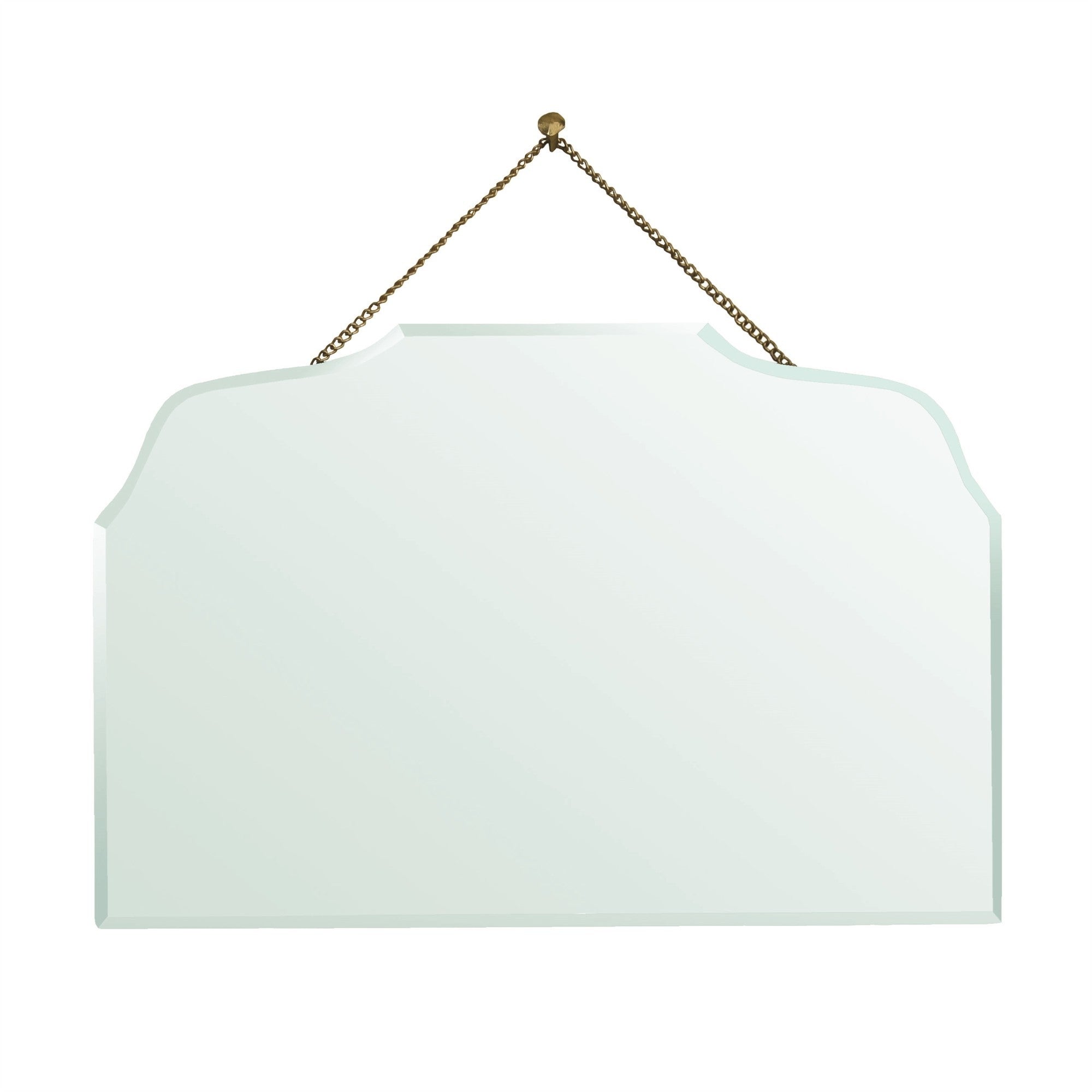 Rectangular Arch Beveled Hanging Mirror