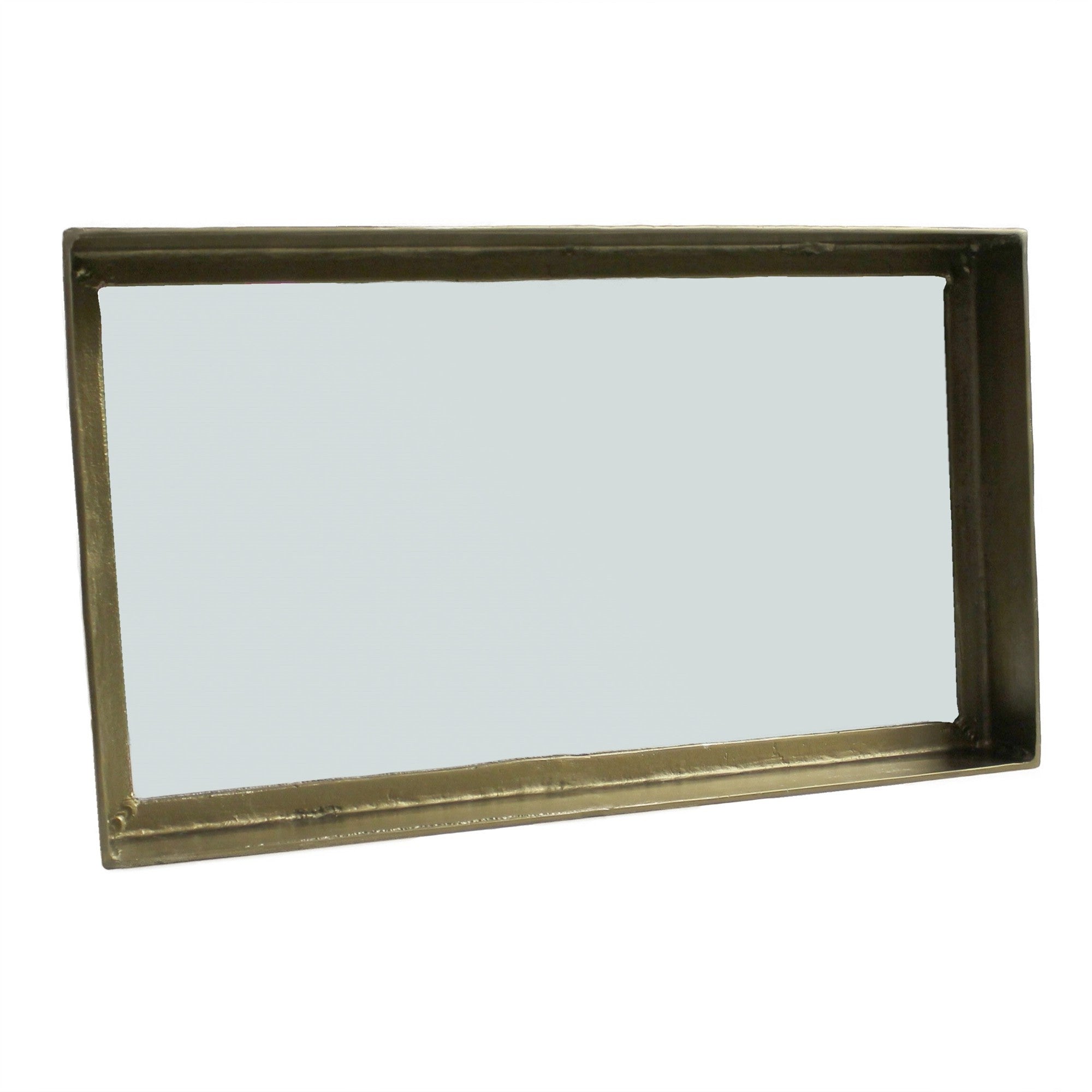 Gold Cast Aluminum Rectangular Mirror