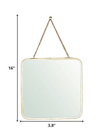 Gold Metal Square Wall Mirror