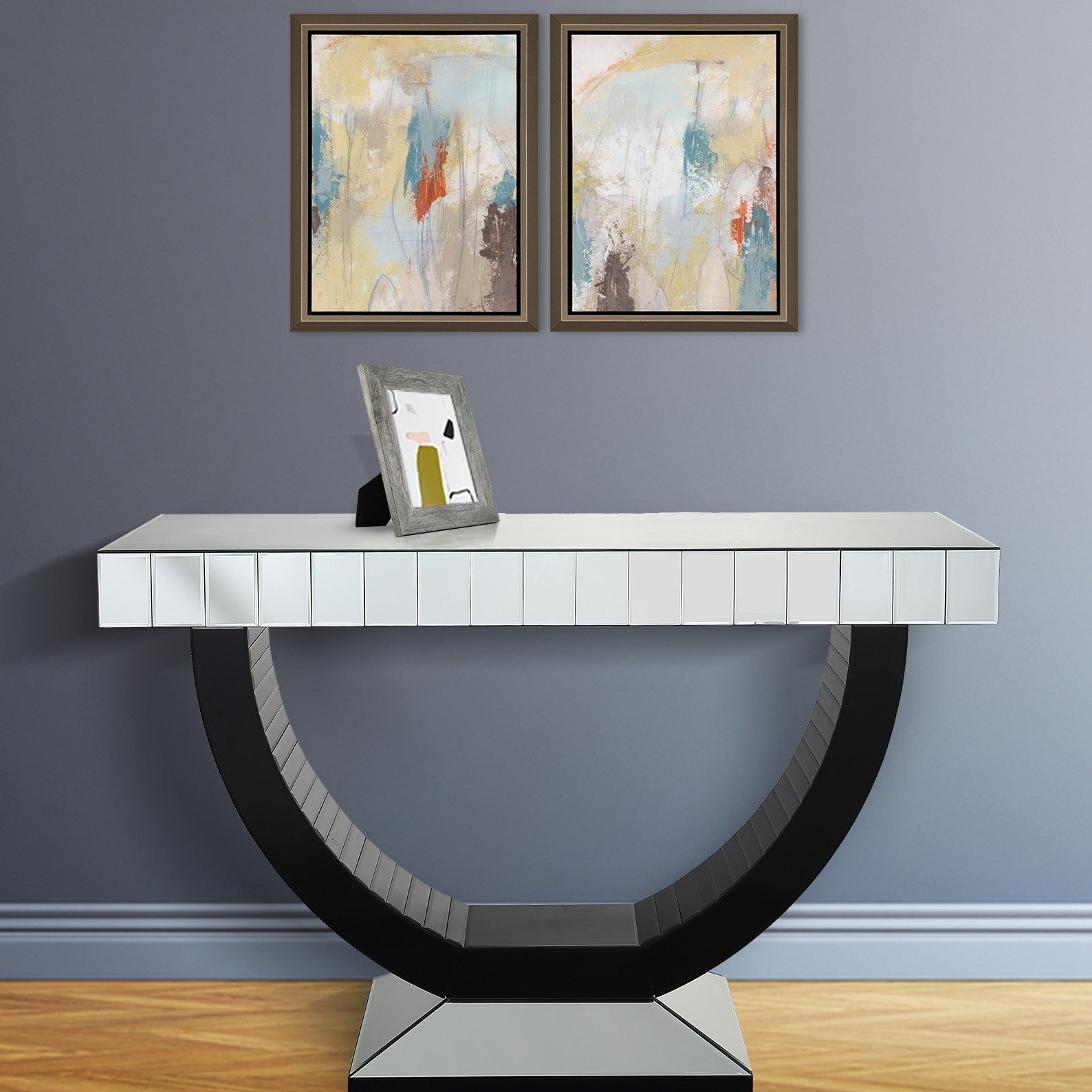 Black Half Moon Console Table