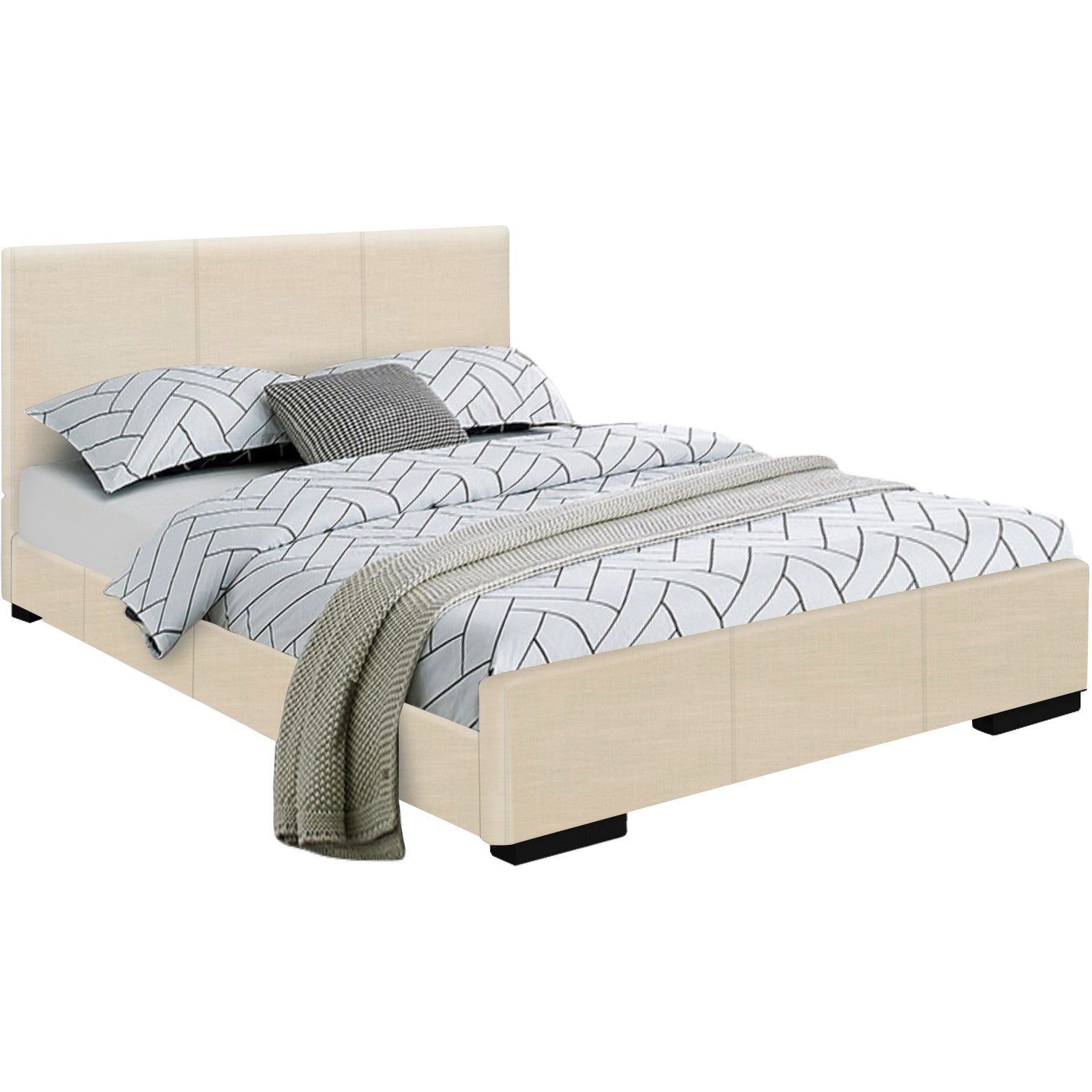 Beige Platform Full Bed