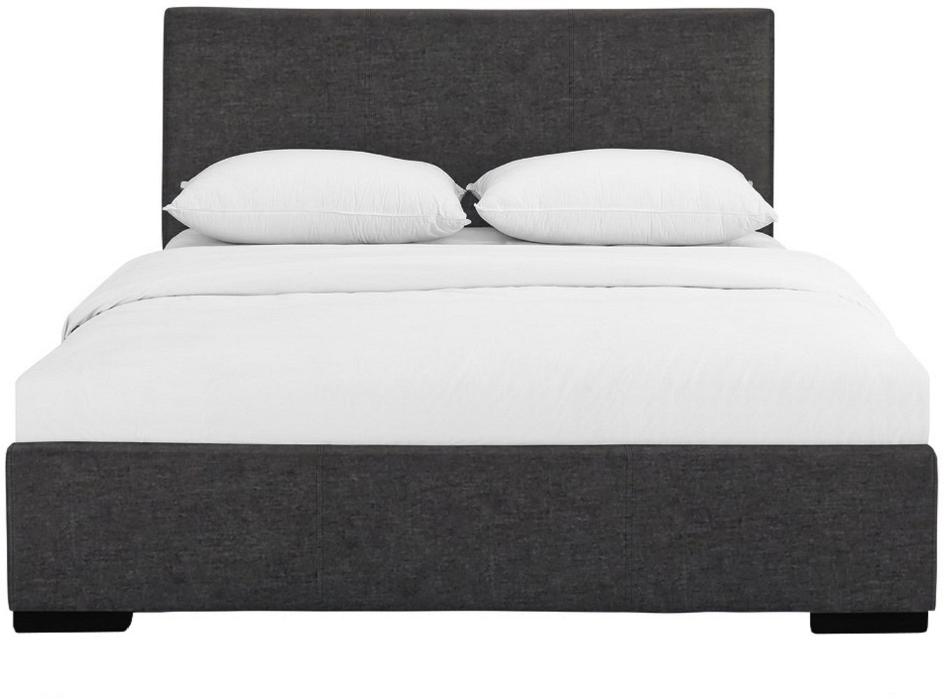 Grey Upholstered Full Platform Bed