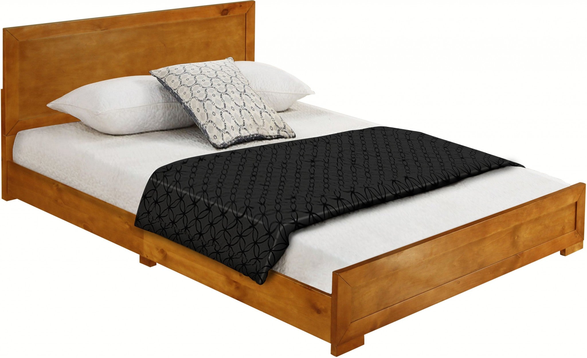 Oak Wood Full Platform Bed