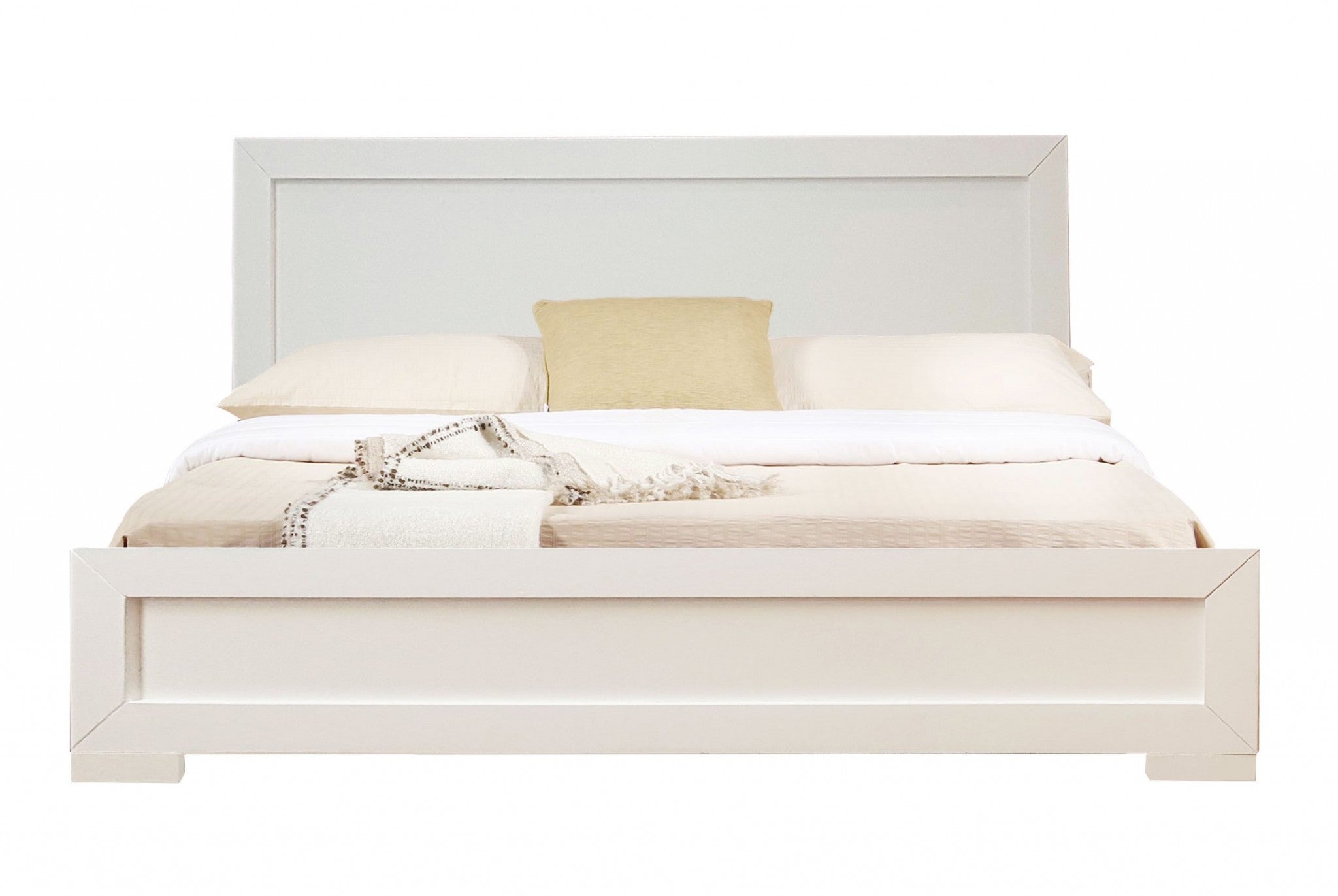 White Wood Twin Platform Bed