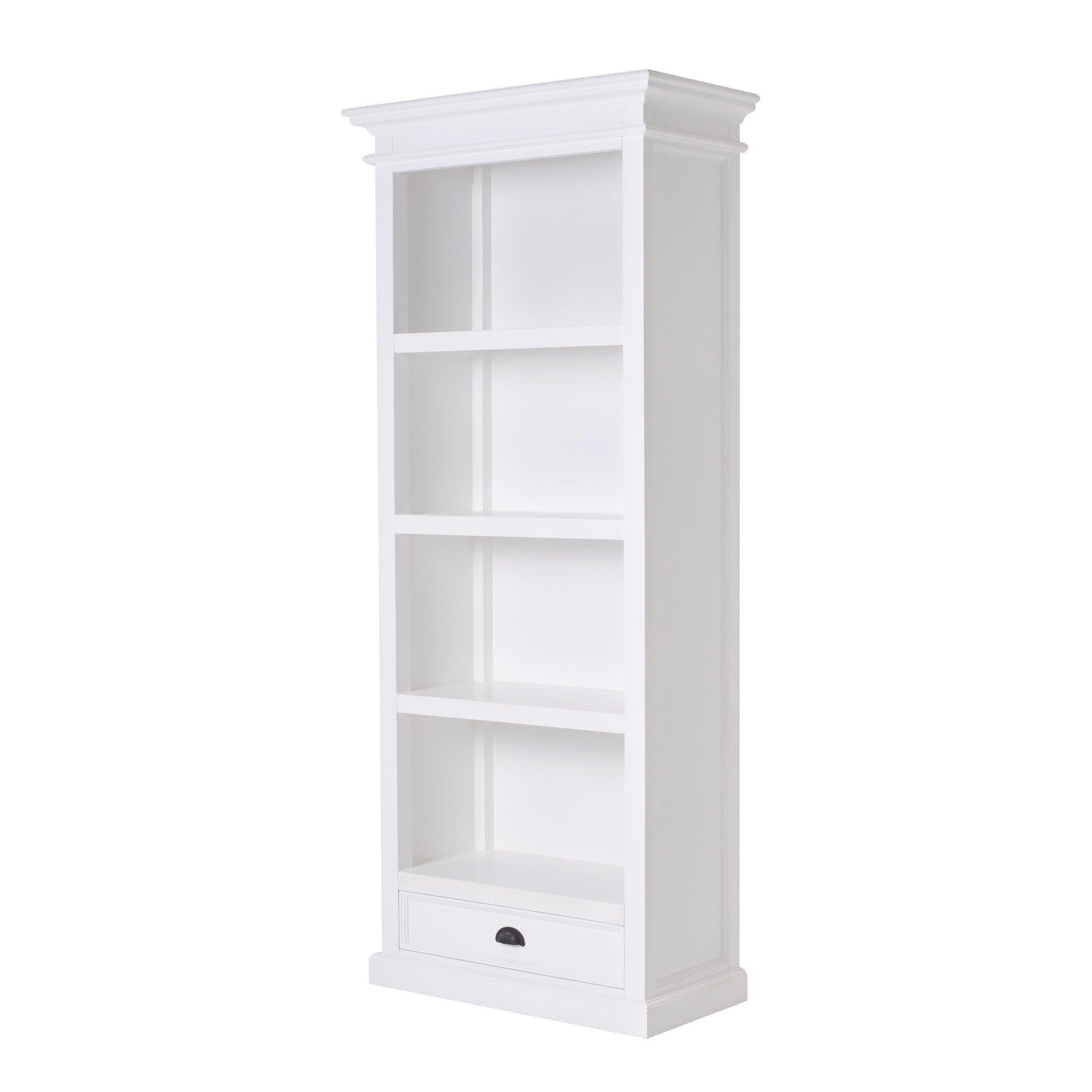 Classic White Bookcase With One Drawer