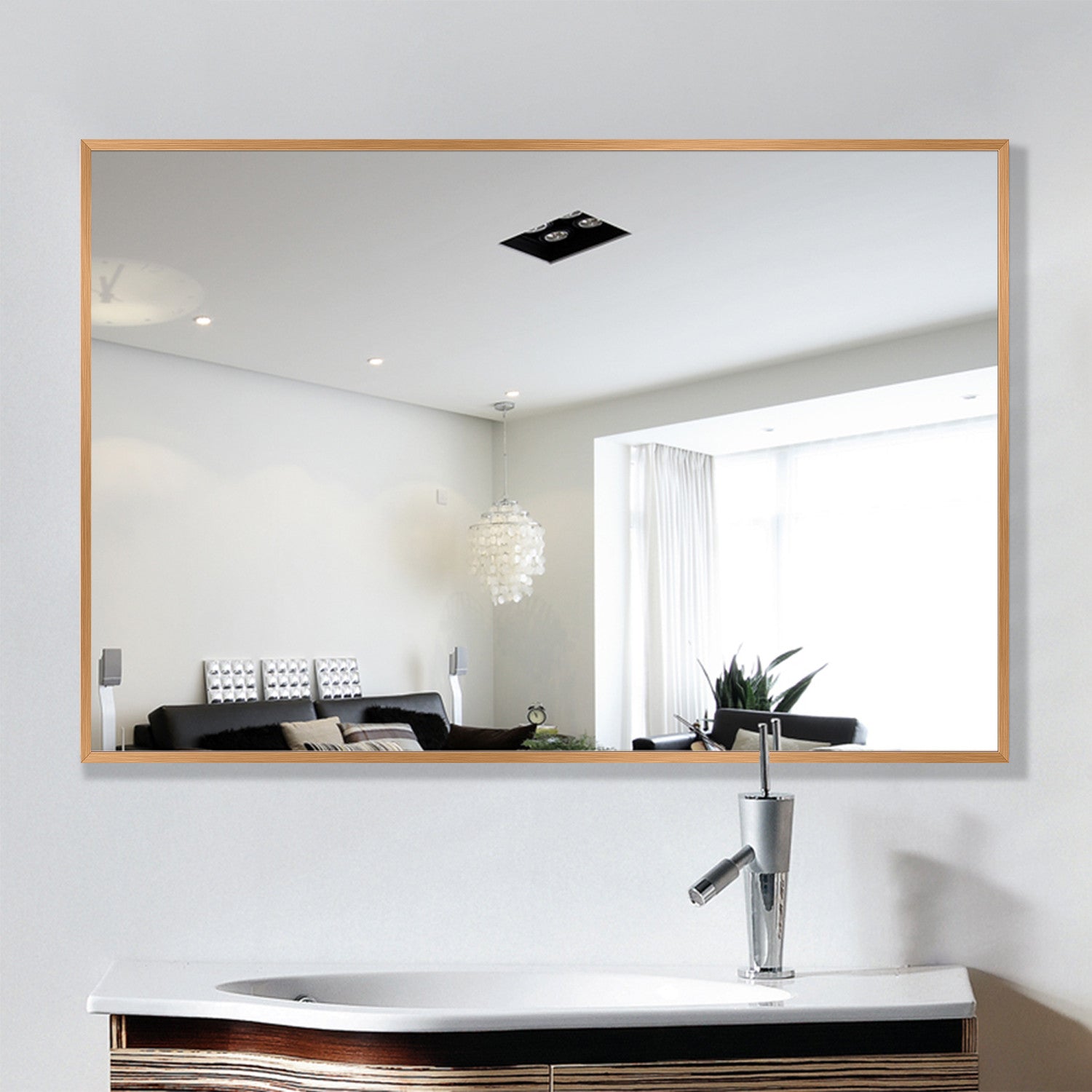 Gold Rectangular Wall Mirror