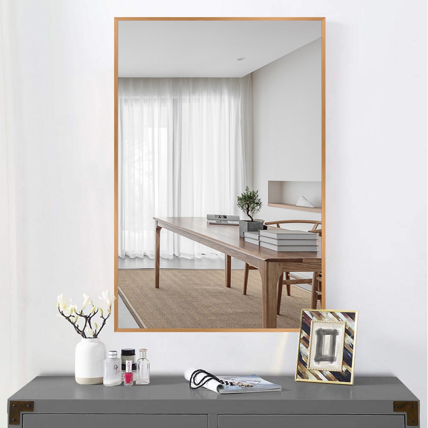 Gold Rectangular Wall Mirror