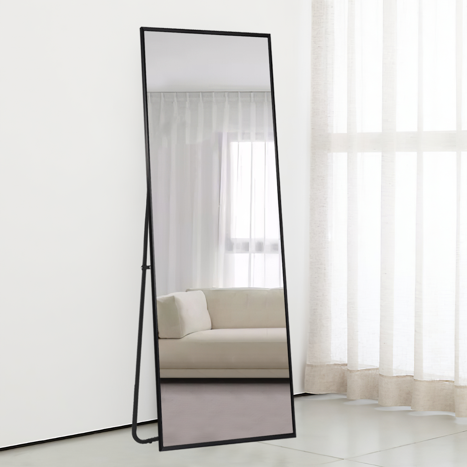 Black Aluminum Framed Mirror