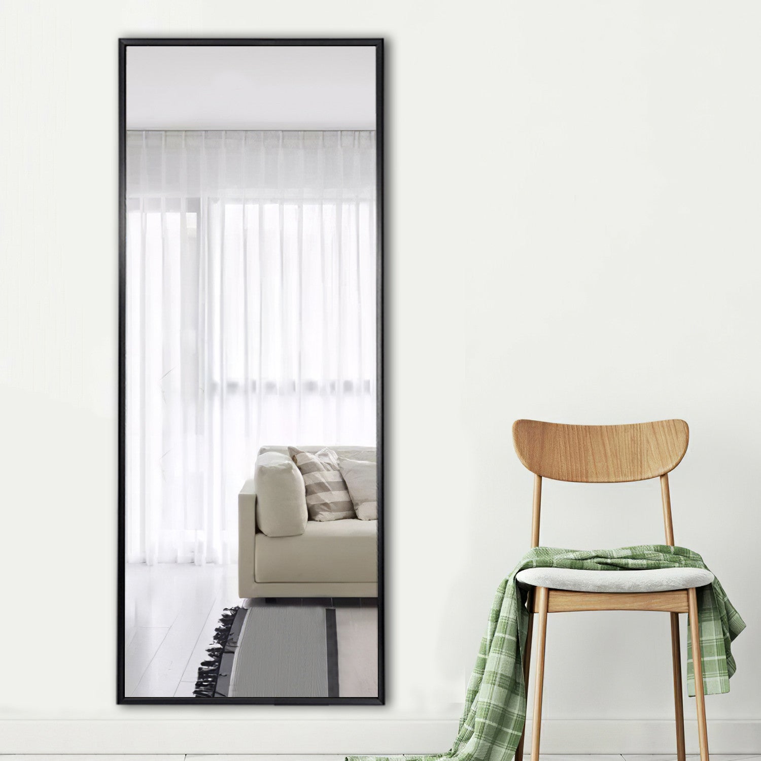 Black Aluminum Framed Mirror