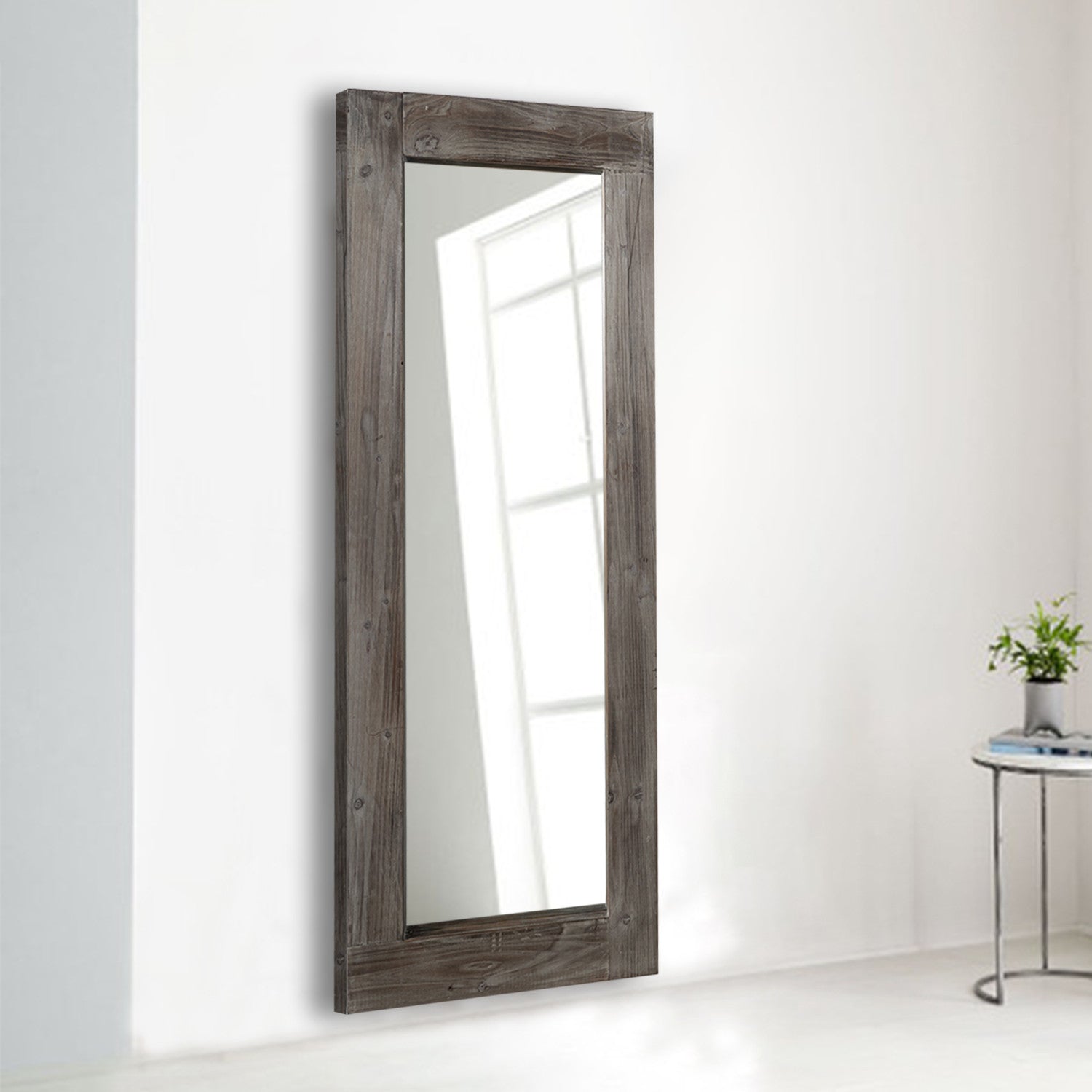 Solid Dark Brown Wooden Mirror