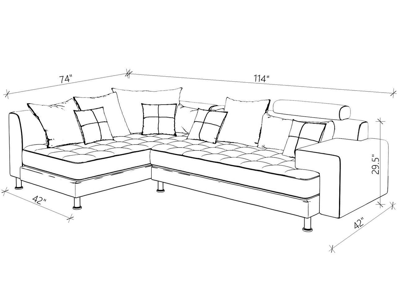 Hercules Gray Microfiber Two Piece Right Arm Sectional Sofa