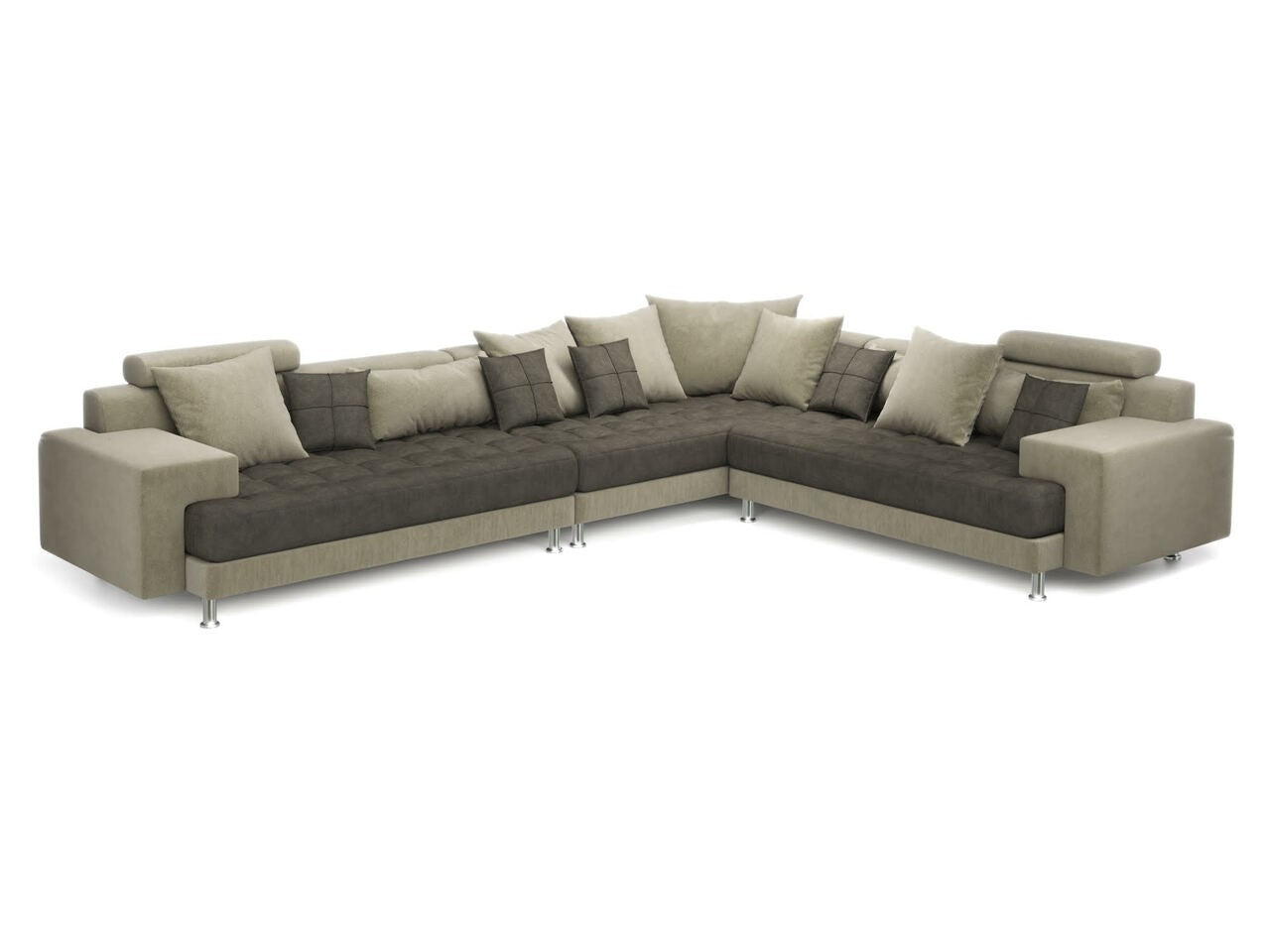 Hercules Gray Microfiber Three Piece Left L Shape Sectional Sofa