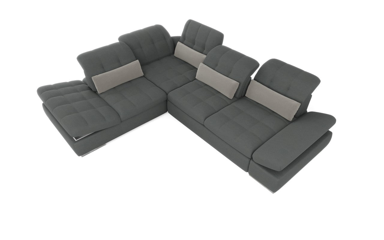 Mod Gray Four Piece Right Sectional Sofa with Storage and Sleeper