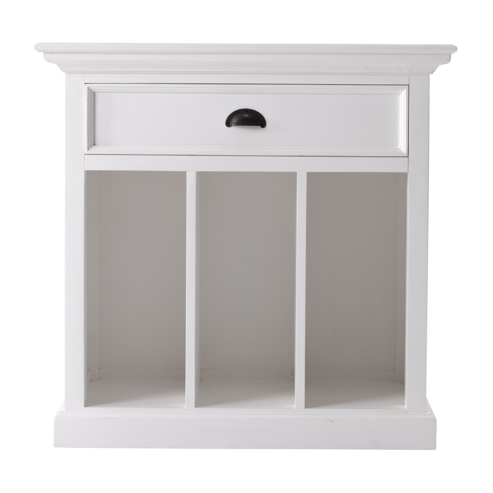 Classic White Large Nightstand With Dividers