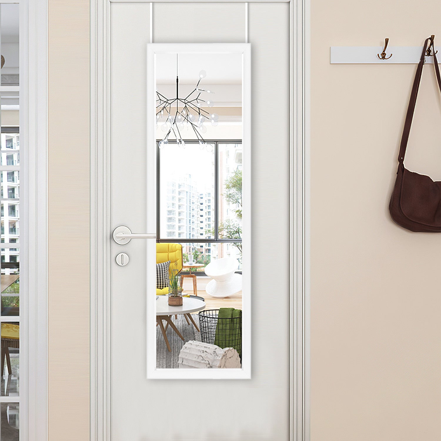 White Door Mount Mirror