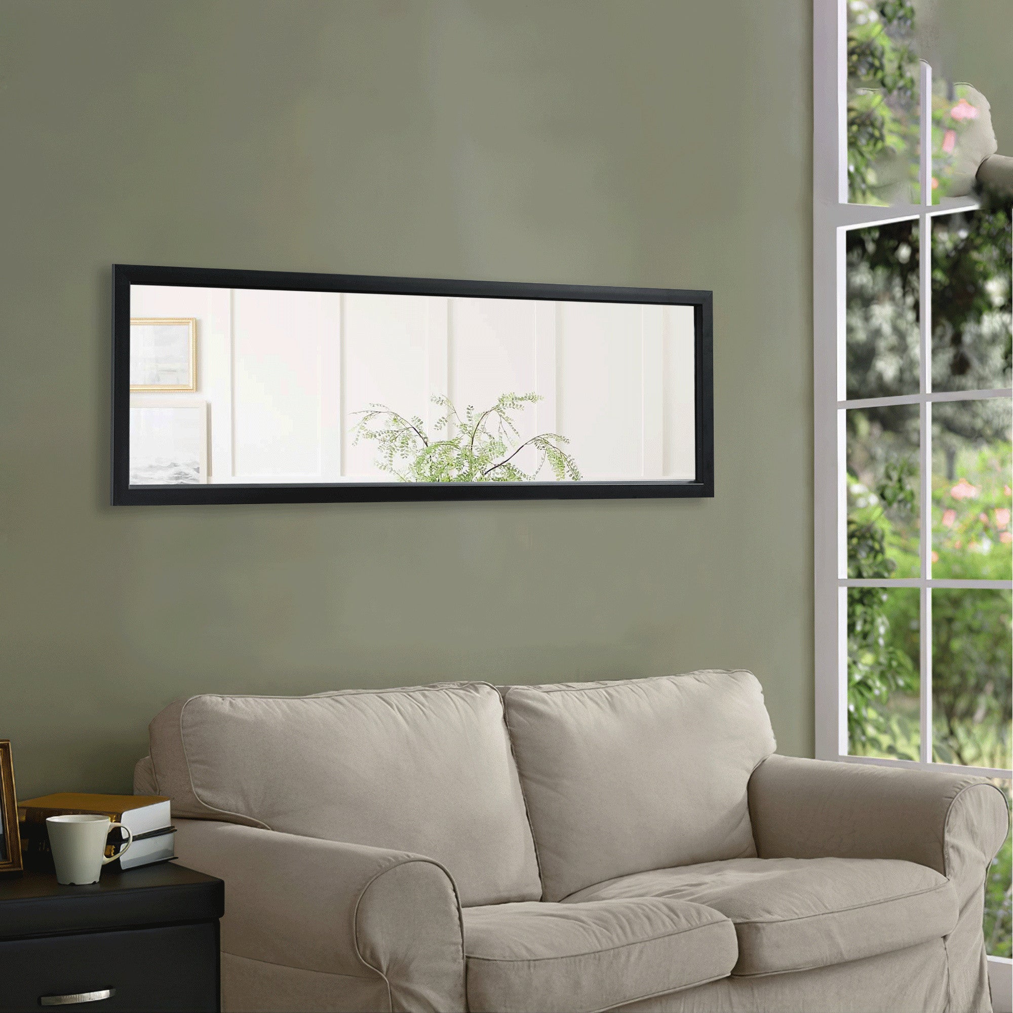 Black Leaning Wall Mirror