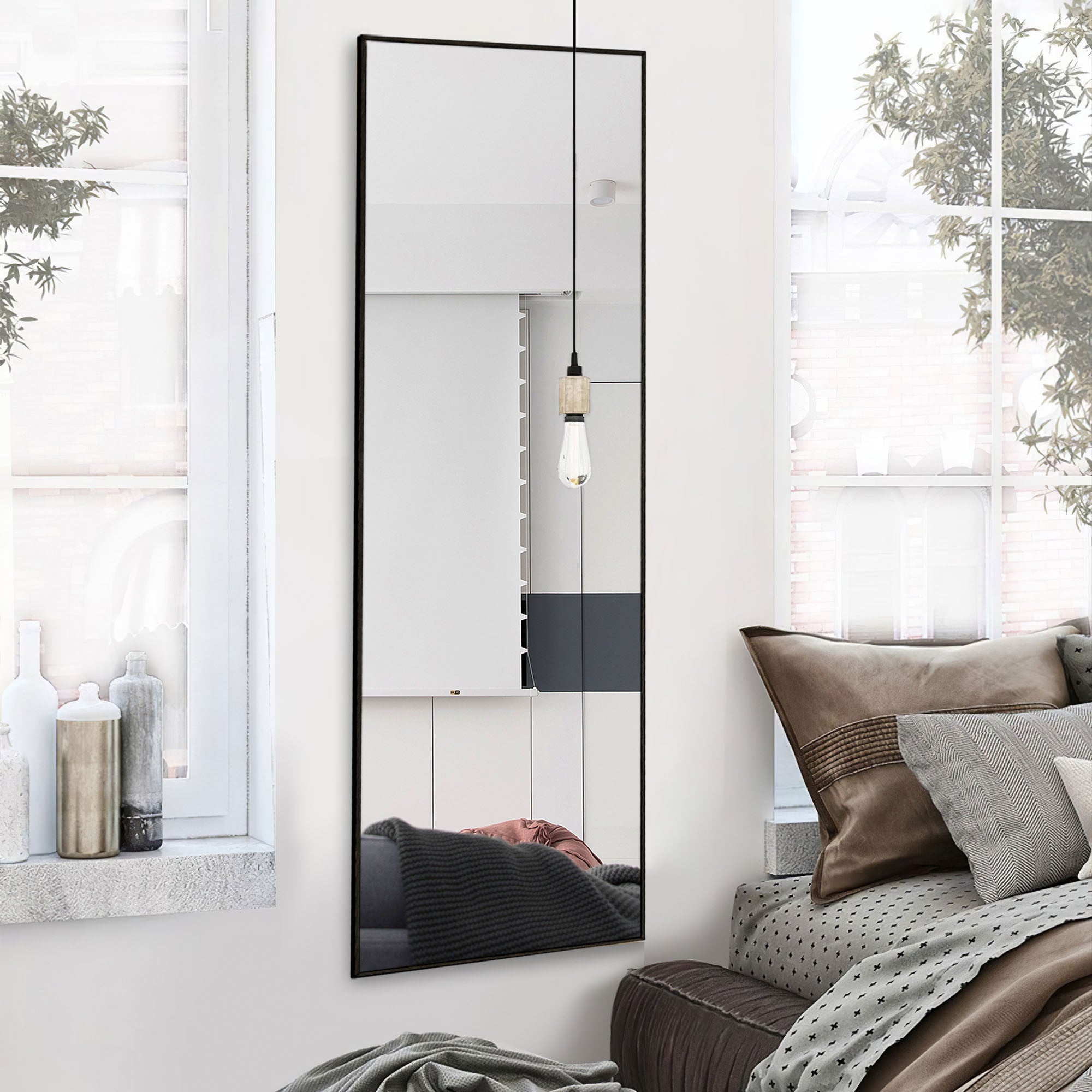 Black Full Length Standing Mirror