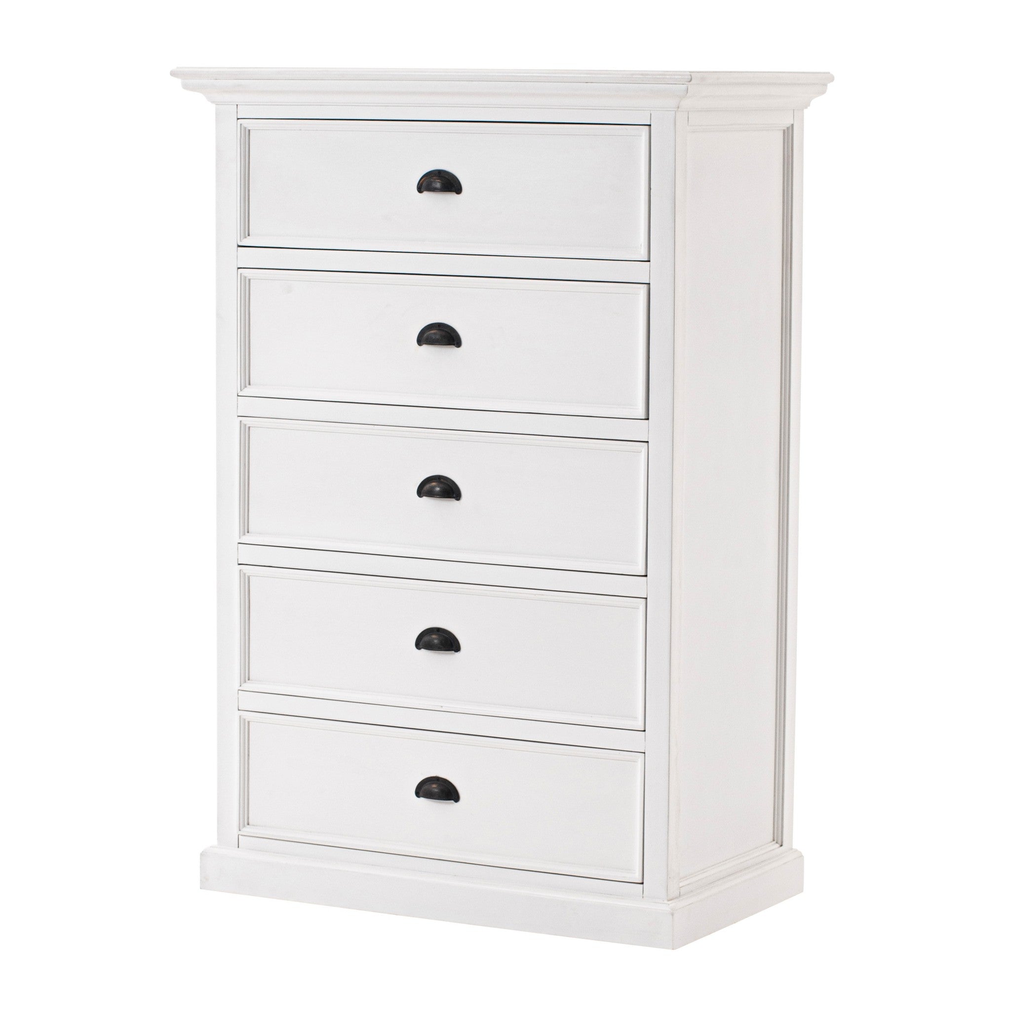 Classic White Five Drawer Dresser