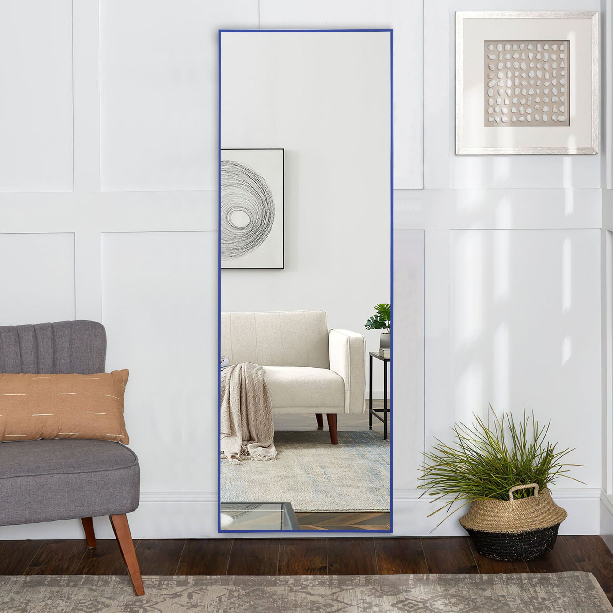 Cobalt Blue Framed Wall Mirror