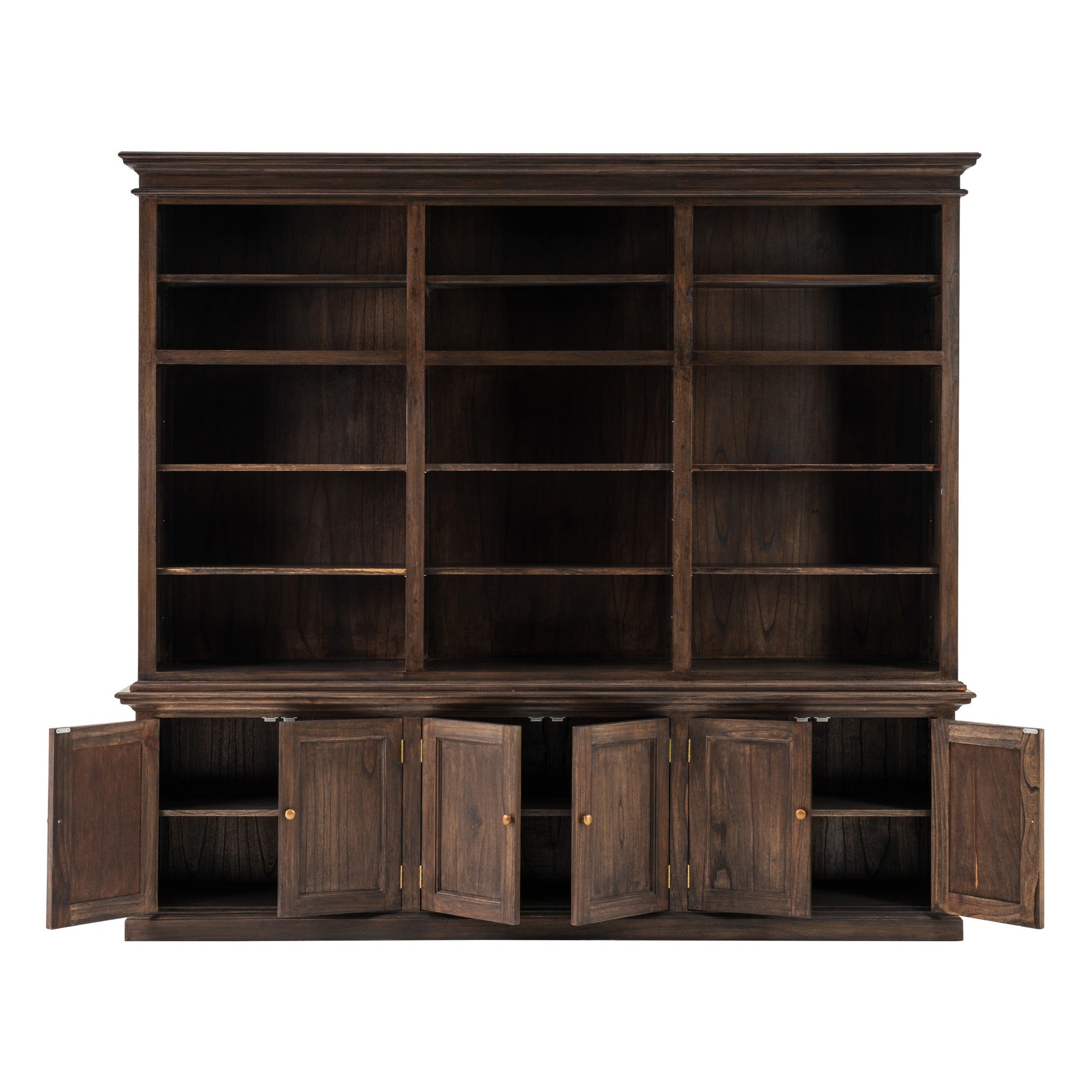 Black Wash Triple Bookshelf Hutch