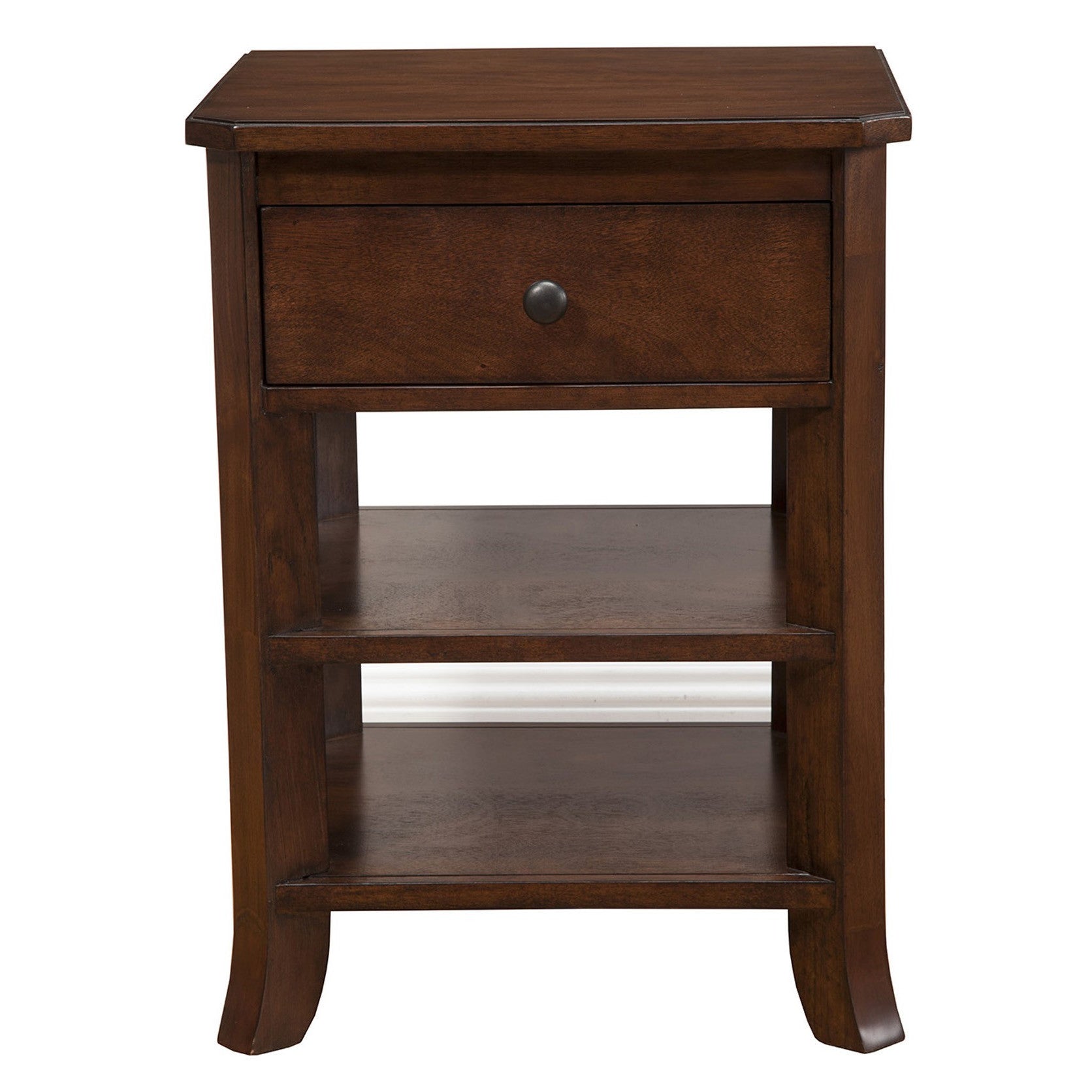 Mahogany Brown One Drawer Flair Nightstand