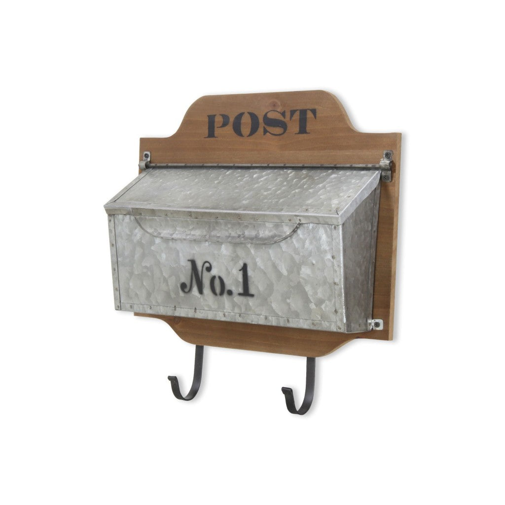 Wall Hanging Mailbox with Metal Hooks